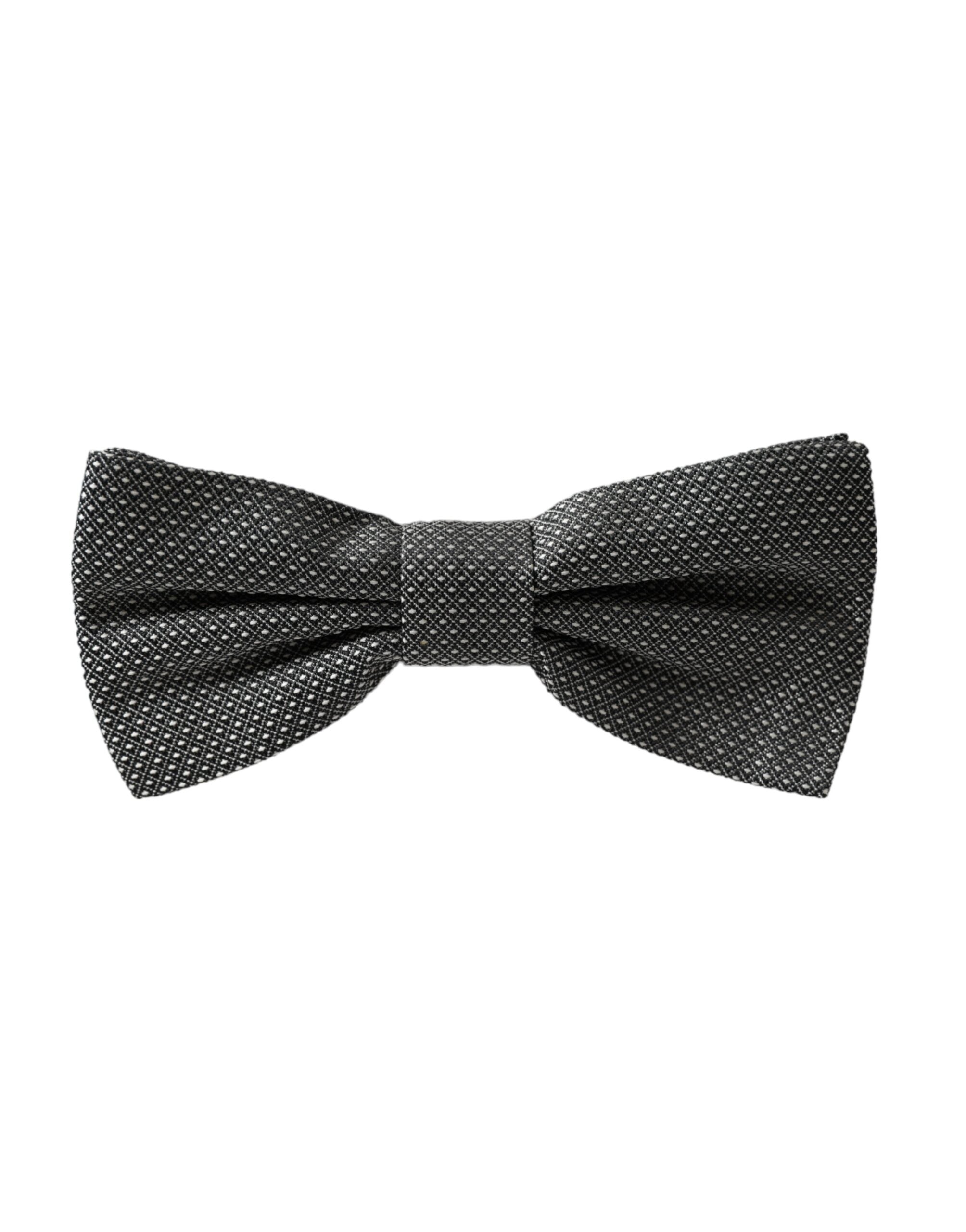 Nœud papillon réglable pour homme Dolce & Gabbana en soie grise à motifs