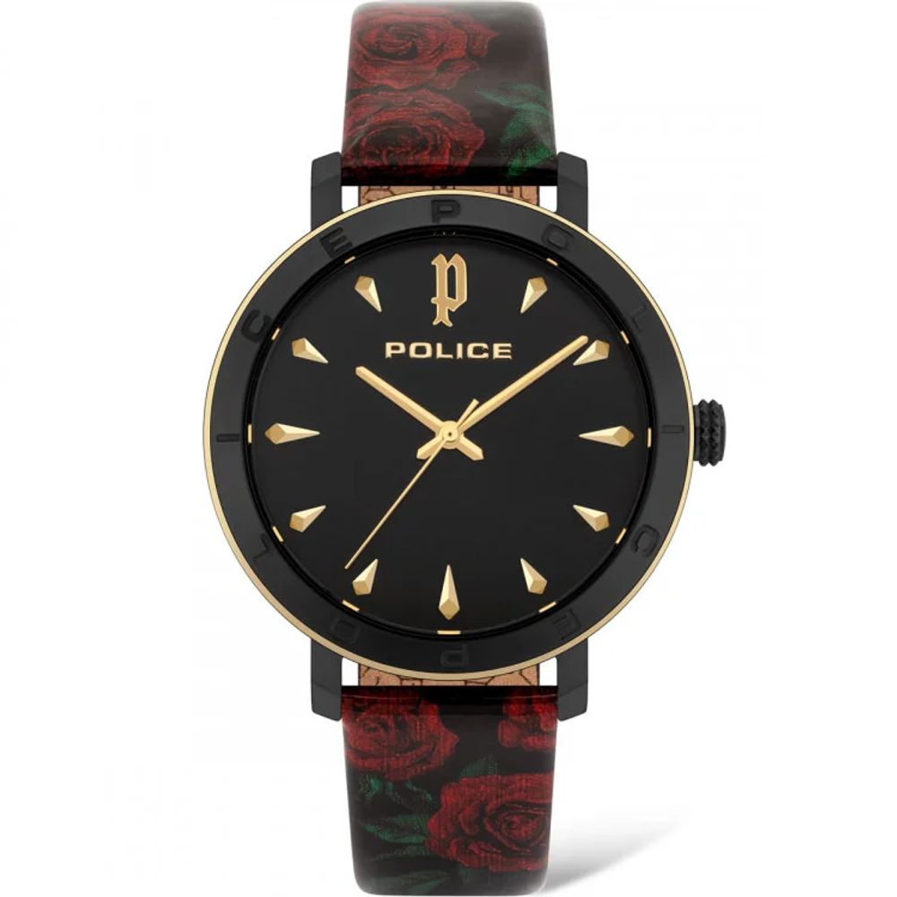 Police Red Stainless Steel Dress Watch