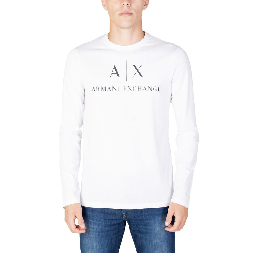 Armani Exchange White Cotton Long Sleeve