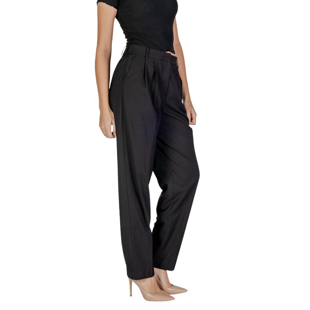 Vila Clothes Black Polyester Pant