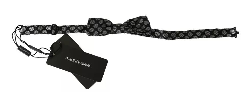 Dolce & Gabbana Schwarze Seidenkreise Herren Krawatte Fliege