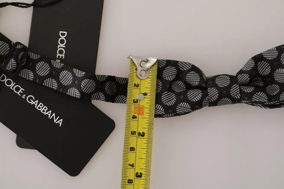 Dolce & Gabbana Schwarze Seidenkreise Herren Krawatte Fliege