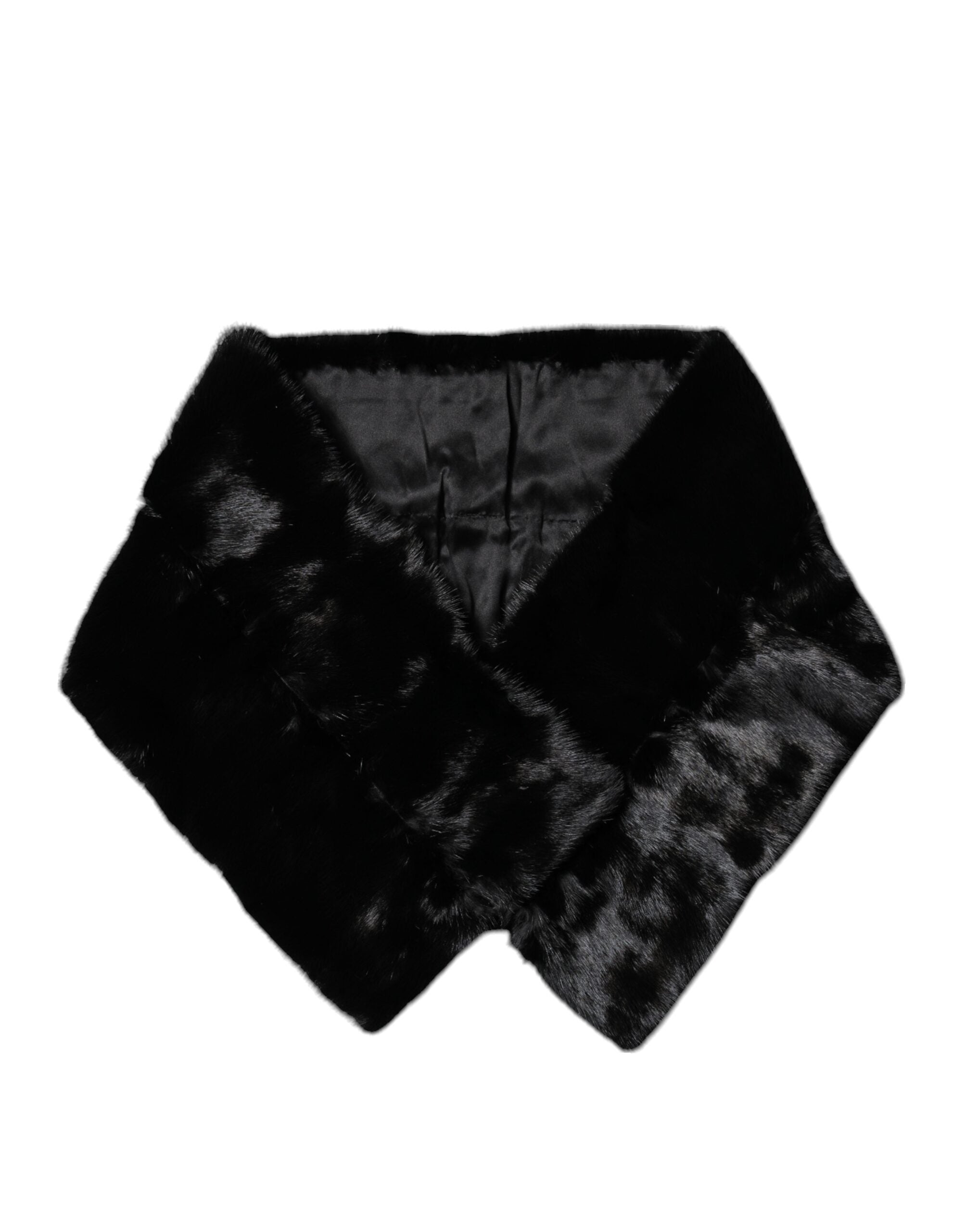 Dolce & Gabbana schwarzer Pelzschal, Halswärmer, Kragen, Schal