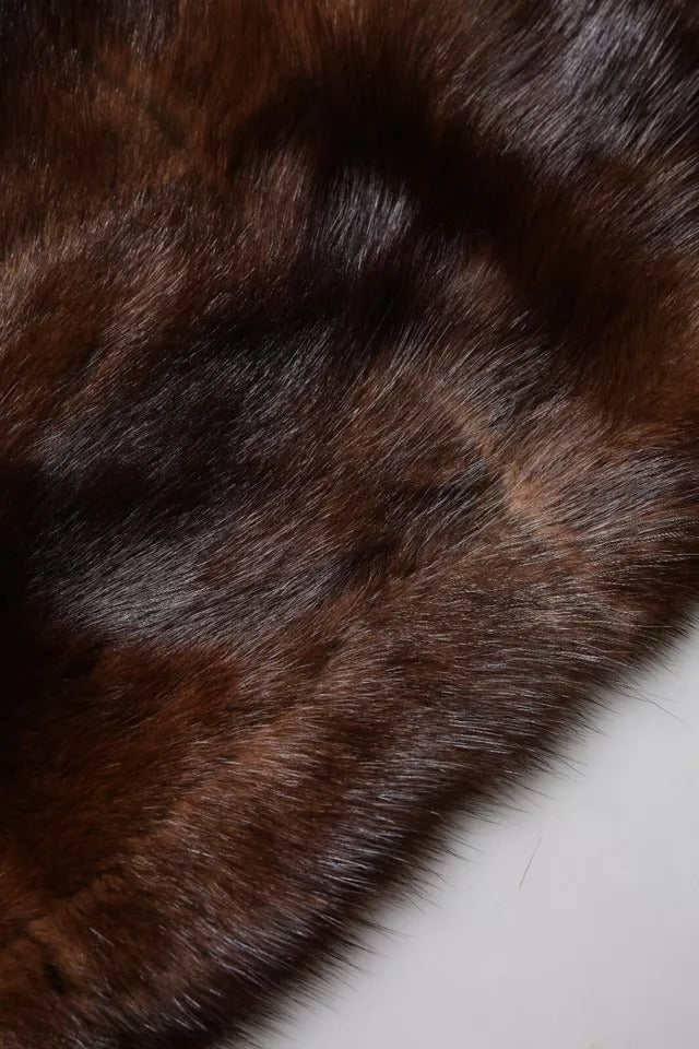 Dolce & Gabbana Schal aus Fell mit schwarz-braunem Streifenmuster