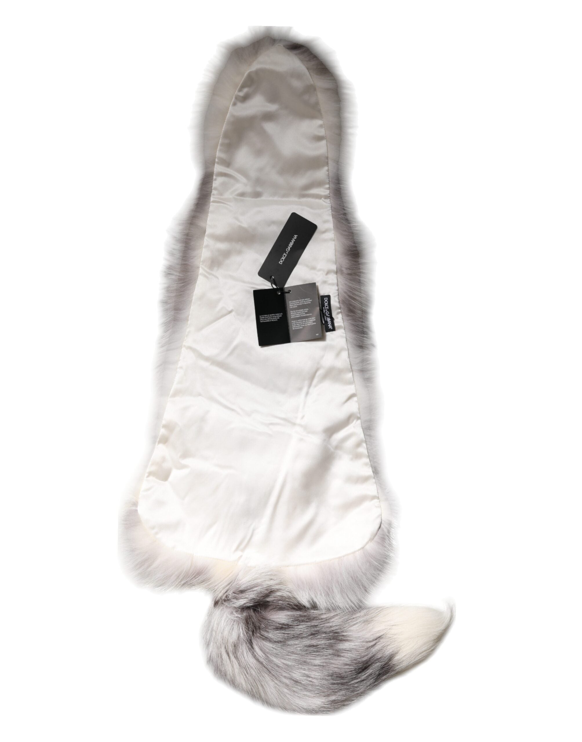 Dolce & Gabbana weißer Fuchsfell-Halswärmer Winter-Schal