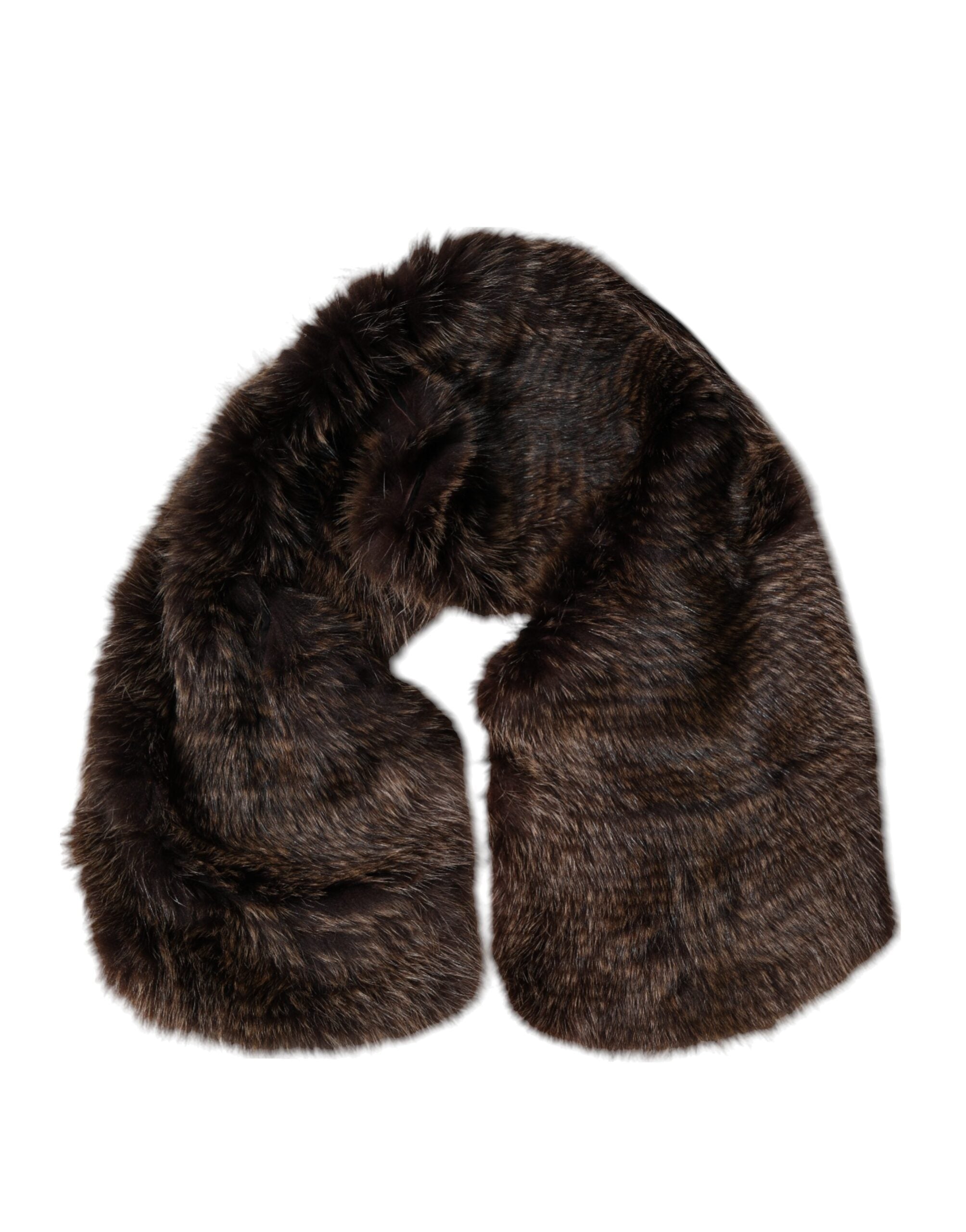 Dolce & Gabbana Brown Raccoon Fur Neck Warmer Winter Scarf