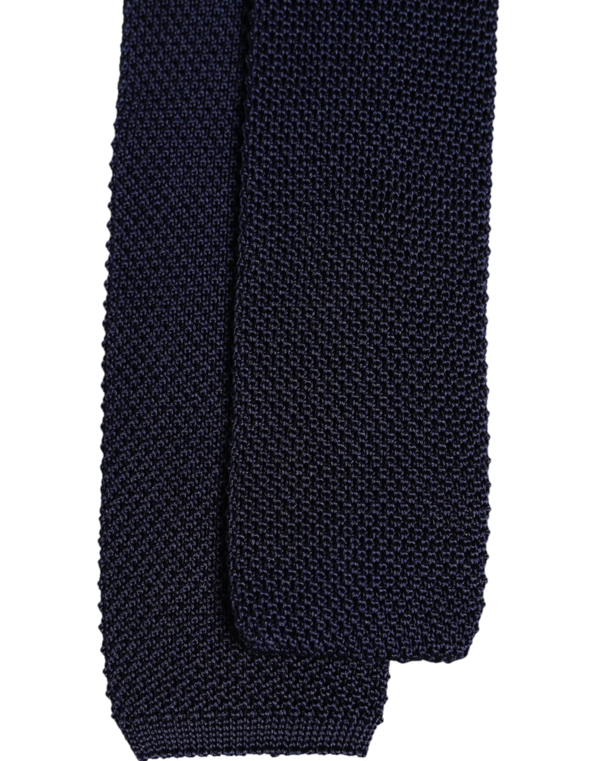 Dolce & Gabbana Dark Blue Silk Adjustable Necktie Tie