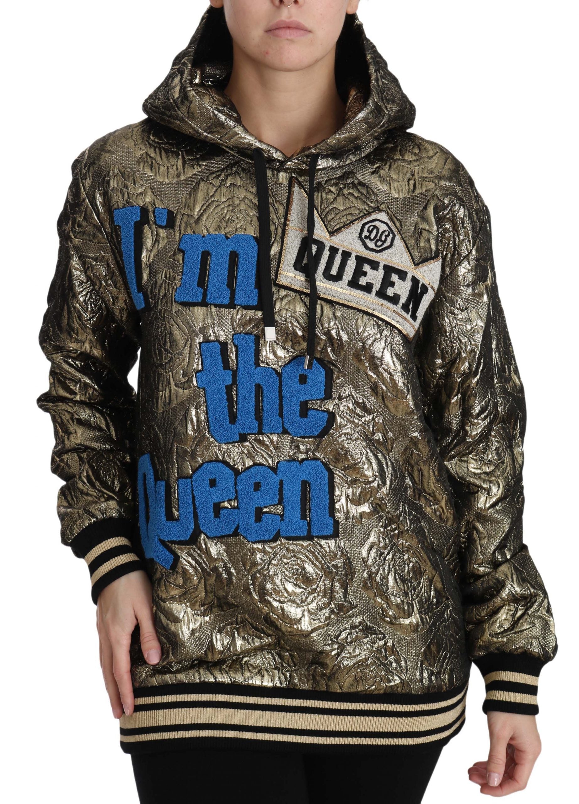Sweat à capuche en jacquard doré Dolce & Gabbana I'm The Queen