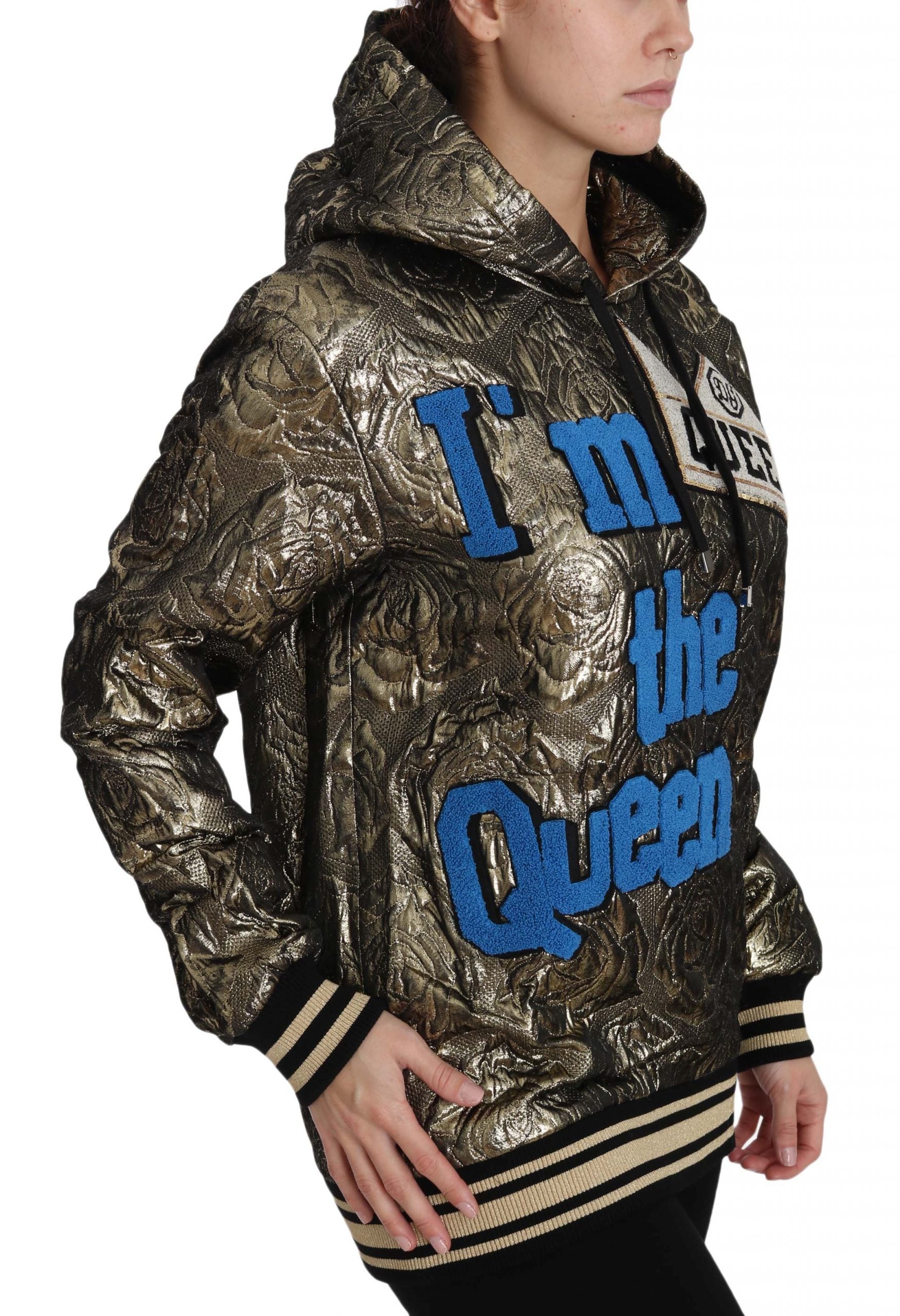 Sweat à capuche en jacquard doré Dolce & Gabbana I'm The Queen
