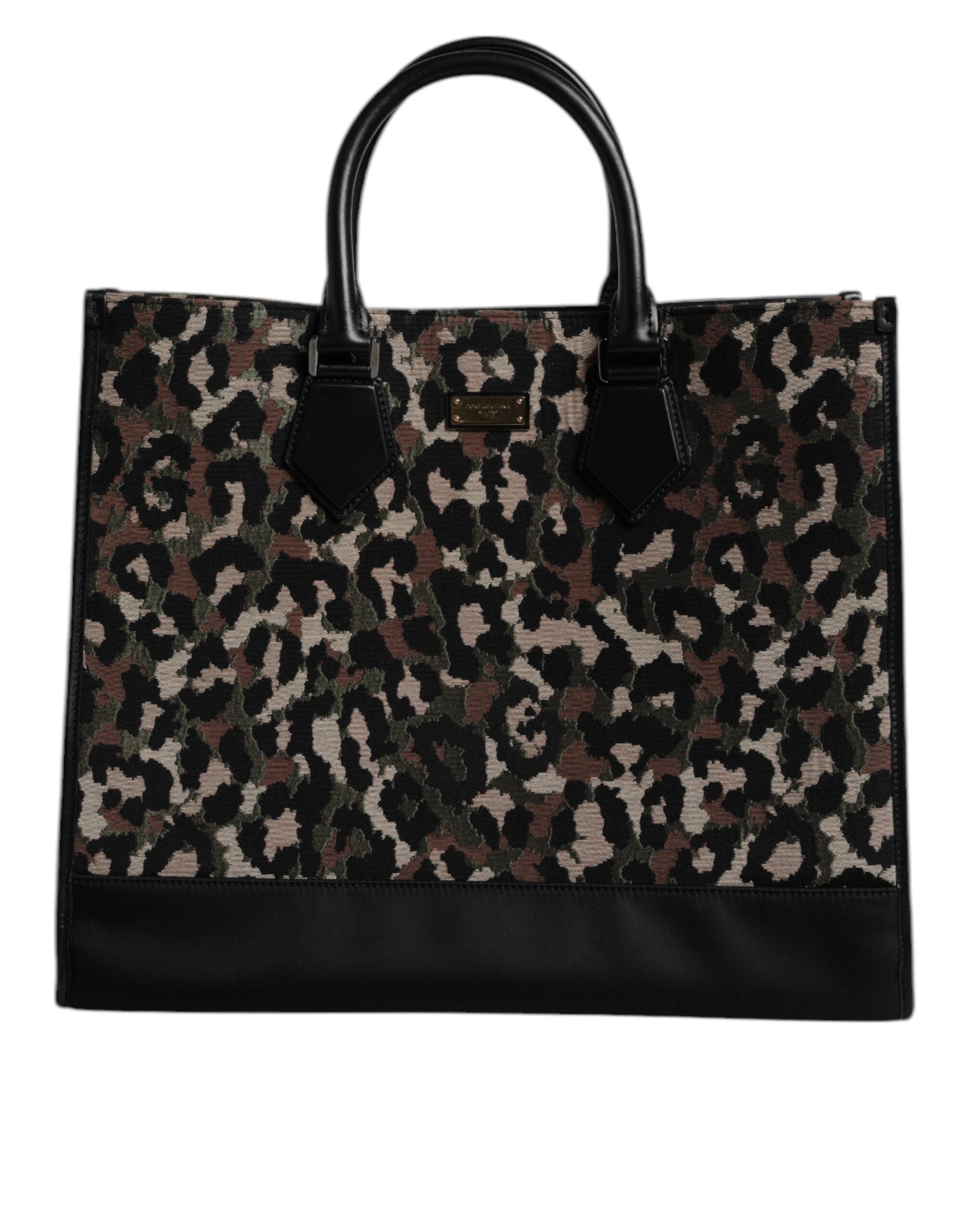 Dolce & Gabbana Multicolor Leopard Shopping Tote Shoulder Bag