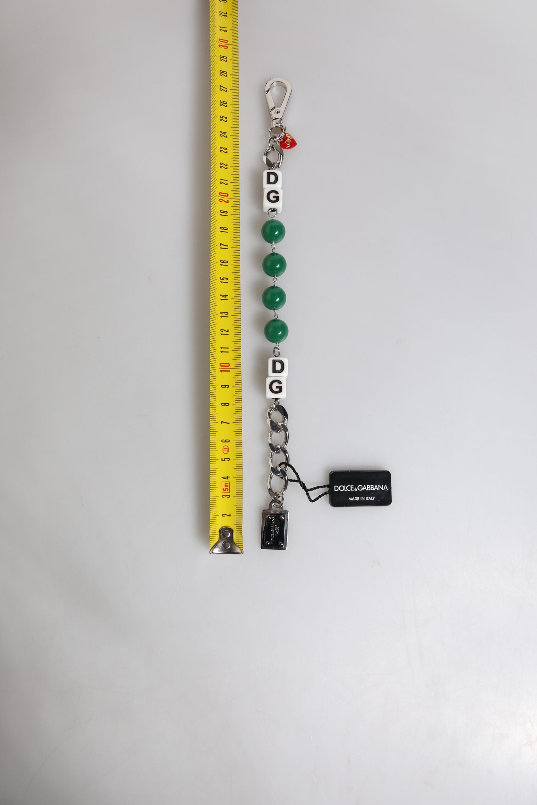 Dolce & Gabbana Silver Tone Brass Bead Dice Logo Embellish Charm Bracelet