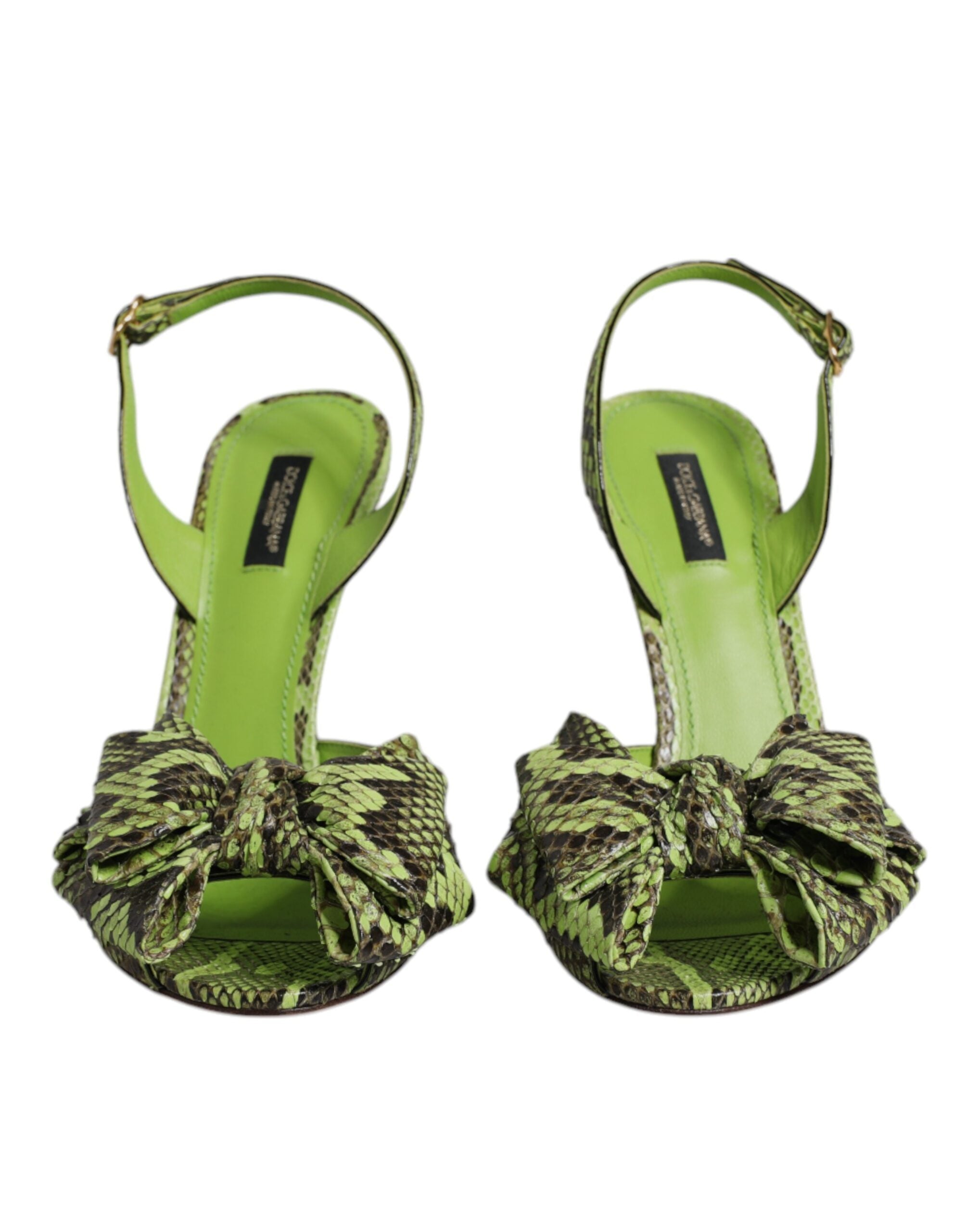 Chaussures Sandales à Talons Dolce & Gabbana en Cuir de Python Vert