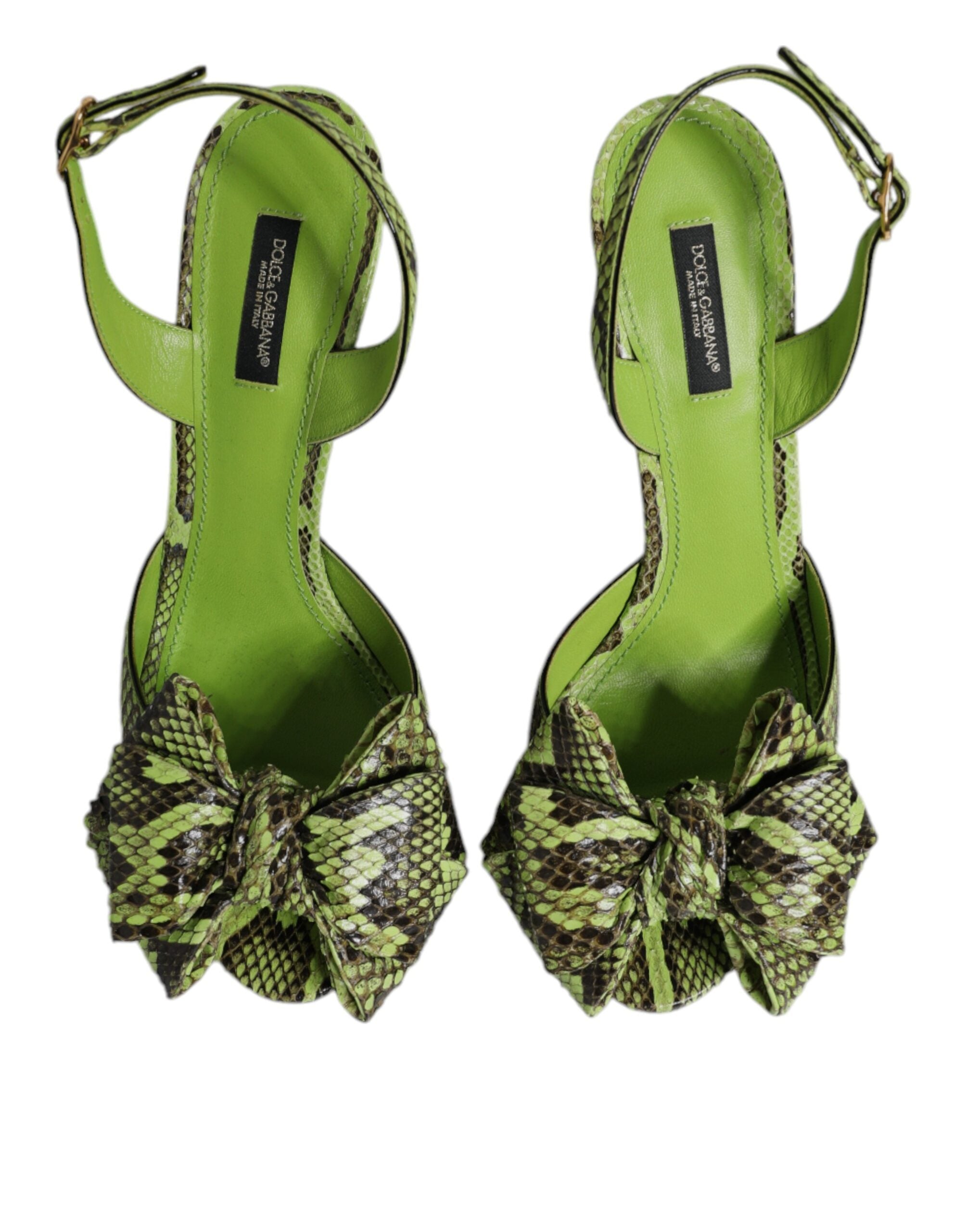 Chaussures Sandales à Talons Dolce & Gabbana en Cuir de Python Vert