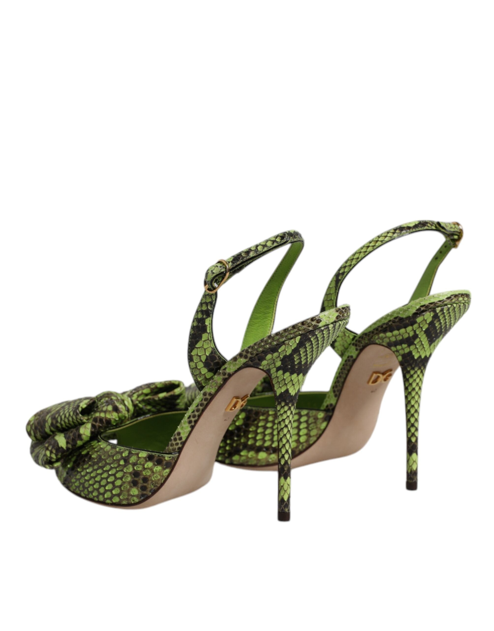 Chaussures Sandales à Talons Dolce & Gabbana en Cuir de Python Vert