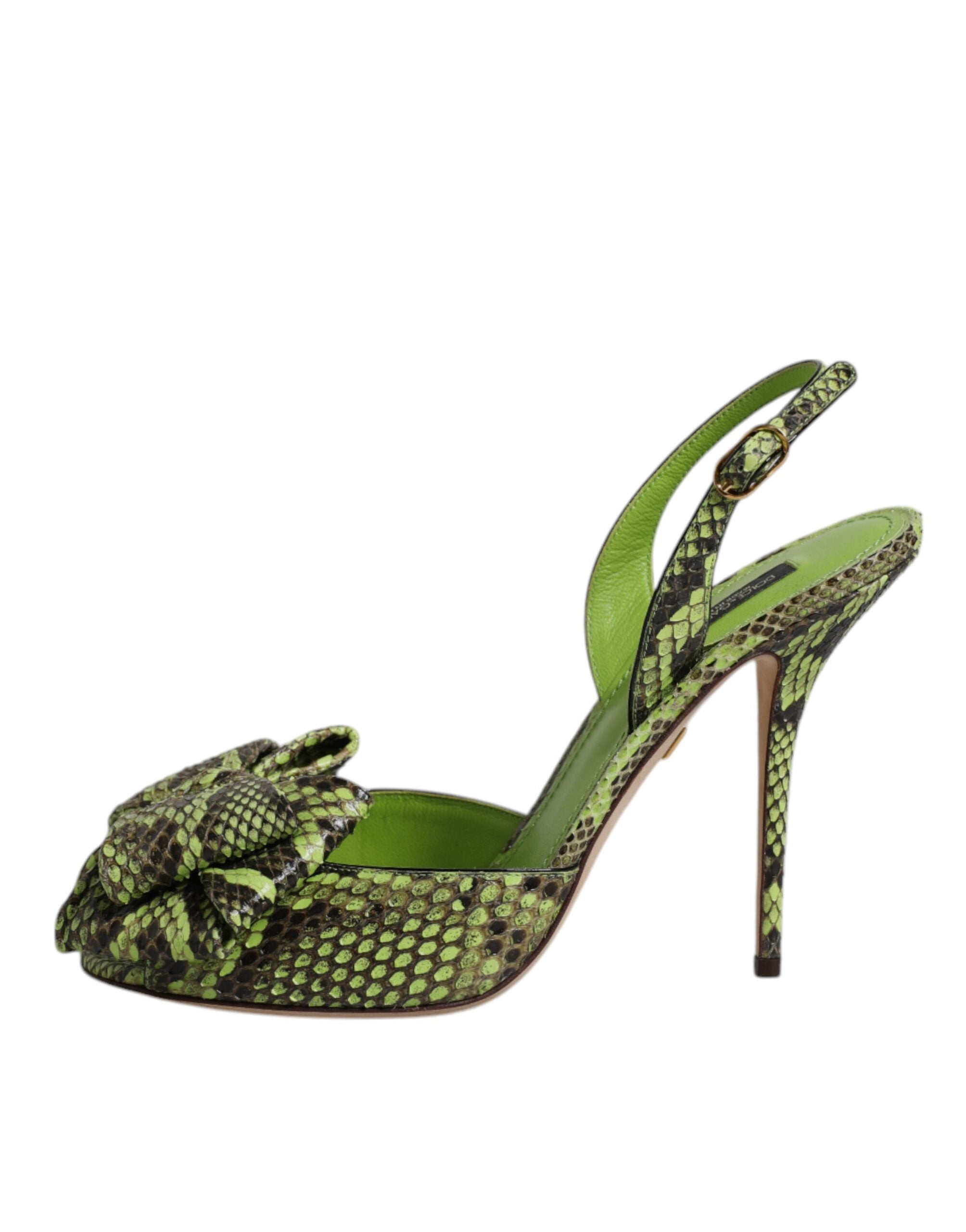 Chaussures Sandales à Talons Dolce & Gabbana en Cuir de Python Vert