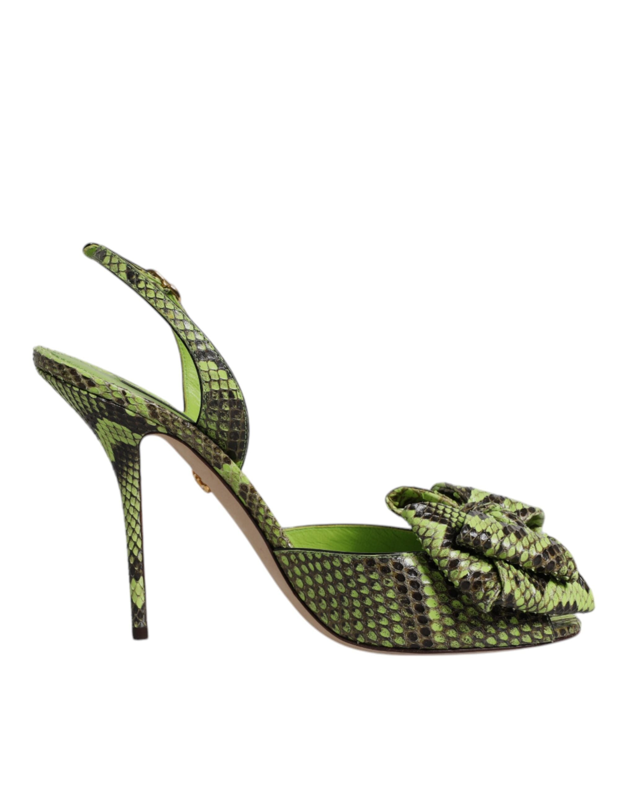 Chaussures Sandales à Talons Dolce & Gabbana en Cuir de Python Vert