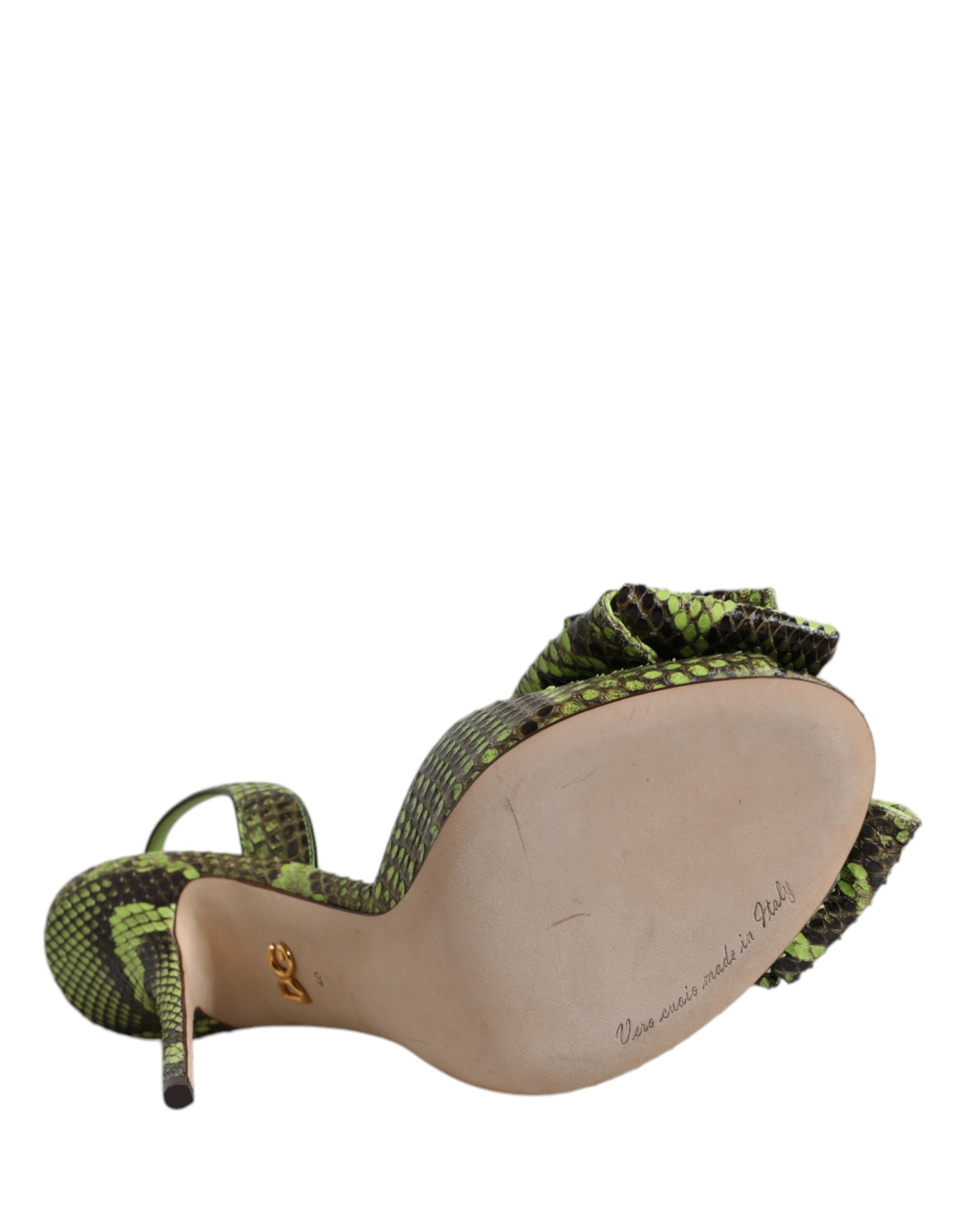 Chaussures Sandales à Talons Dolce & Gabbana en Cuir de Python Vert
