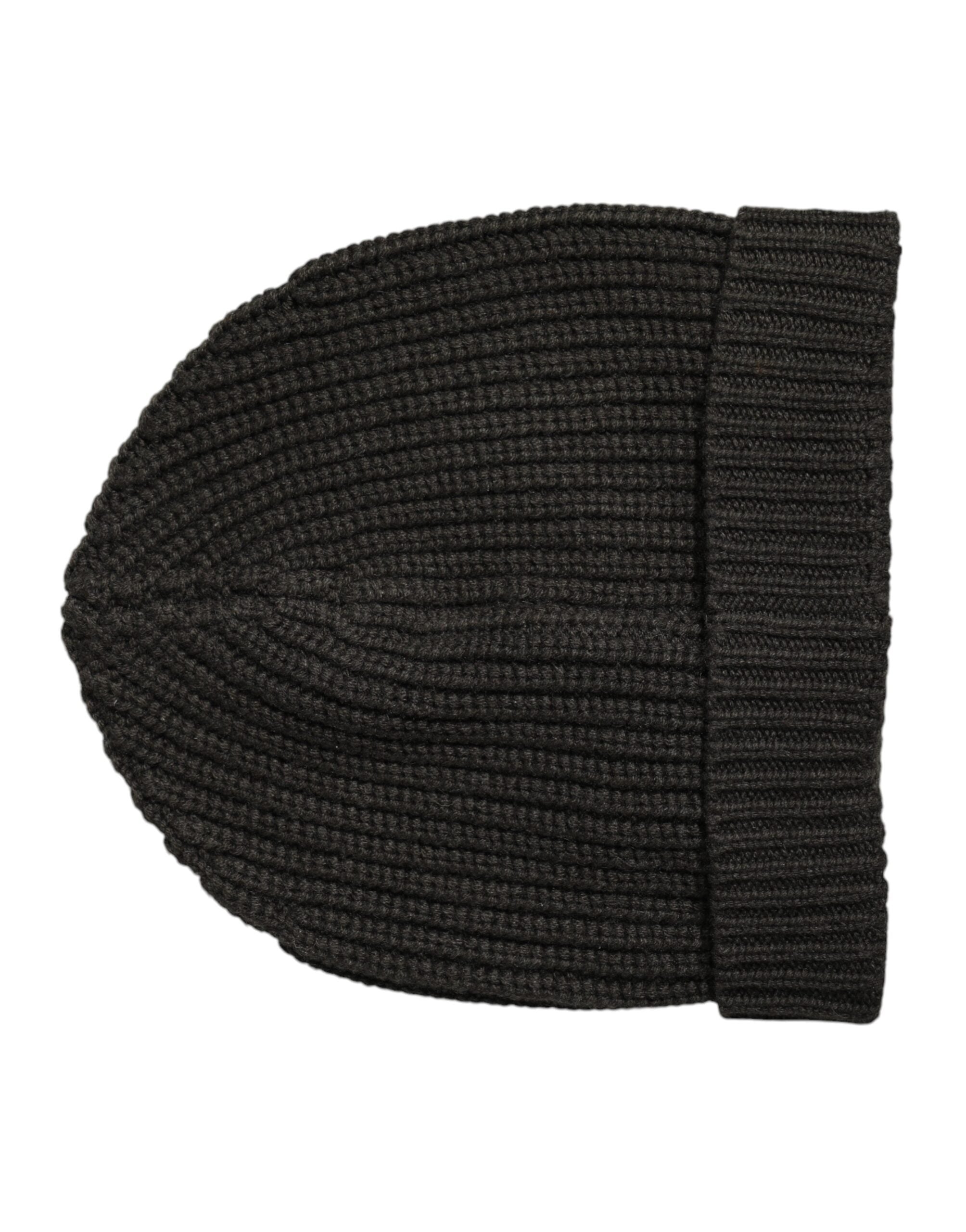 Dolce & Gabbana Dark Gray Cashmere Knit Winter Beanie Hat