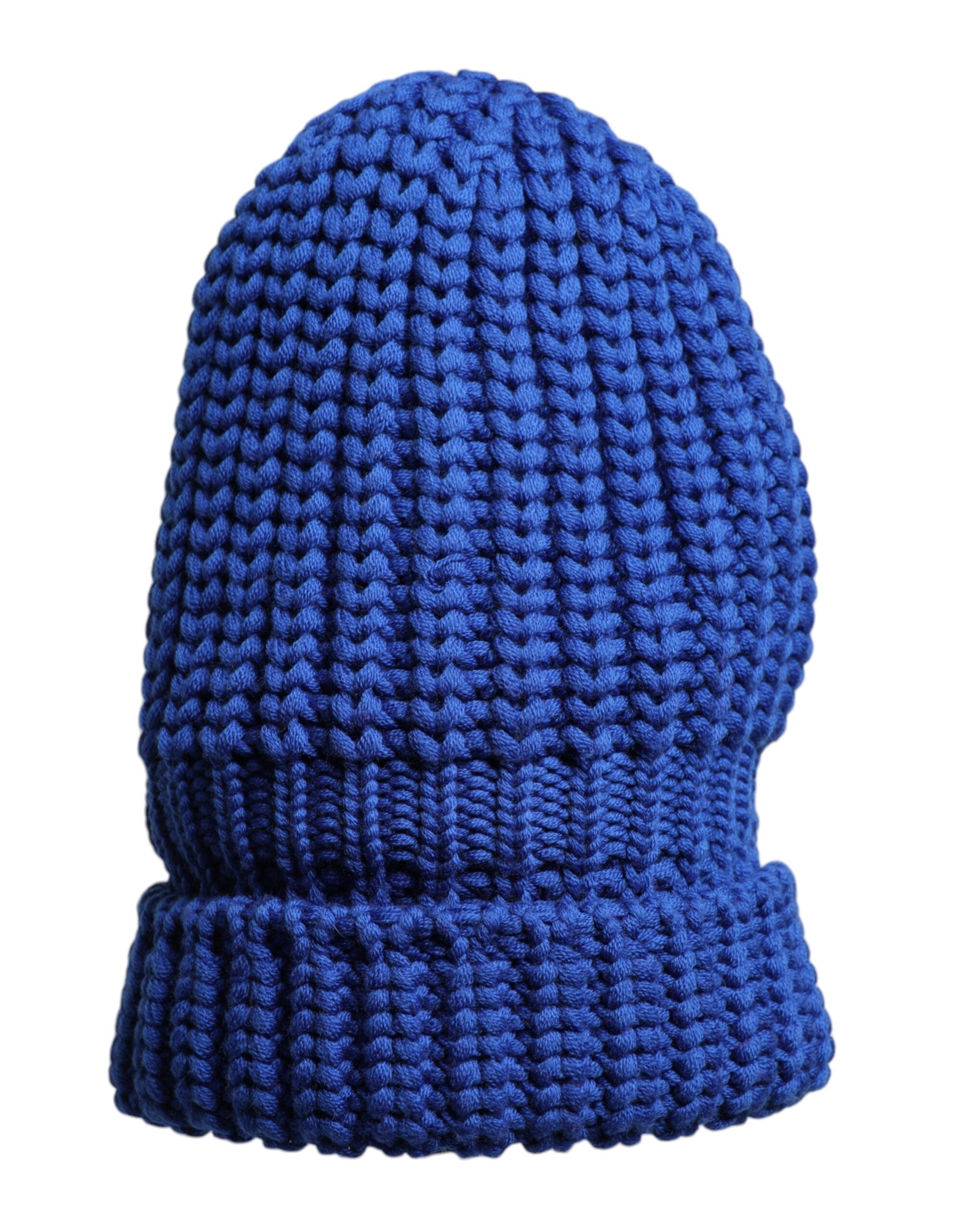 Dolce & Gabbana Blue Wool Knitted Winter Beanie Hat