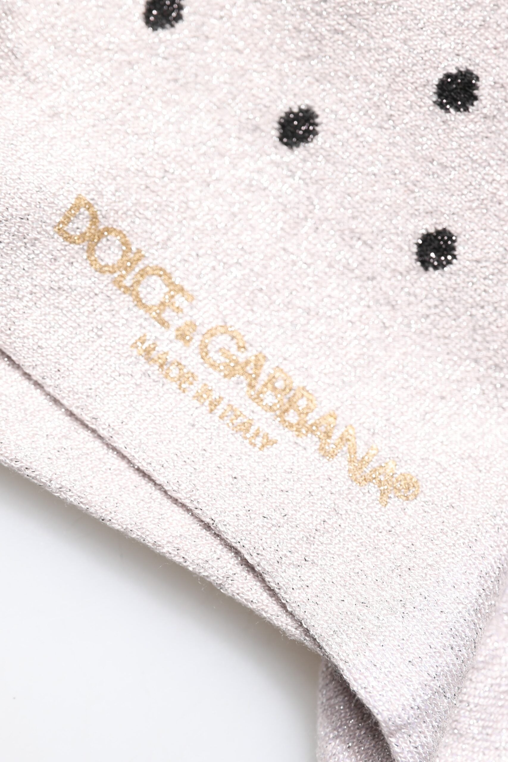 Dolce & Gabbana Graue Socken aus Viskose-Stretch mit Punkten