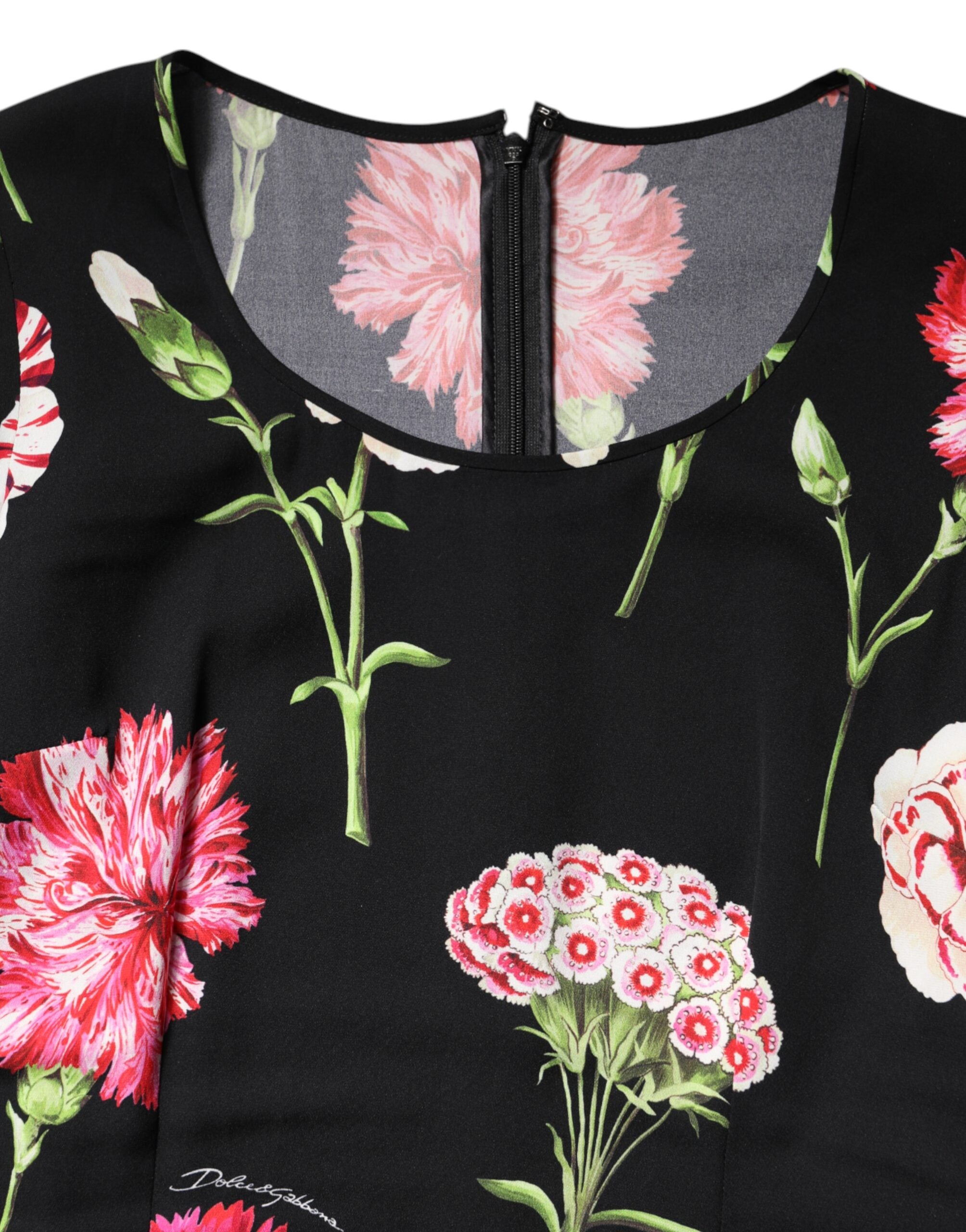 Dolce & Gabbana Schwarze Blumenbluse mit langen Ärmeln für Damen