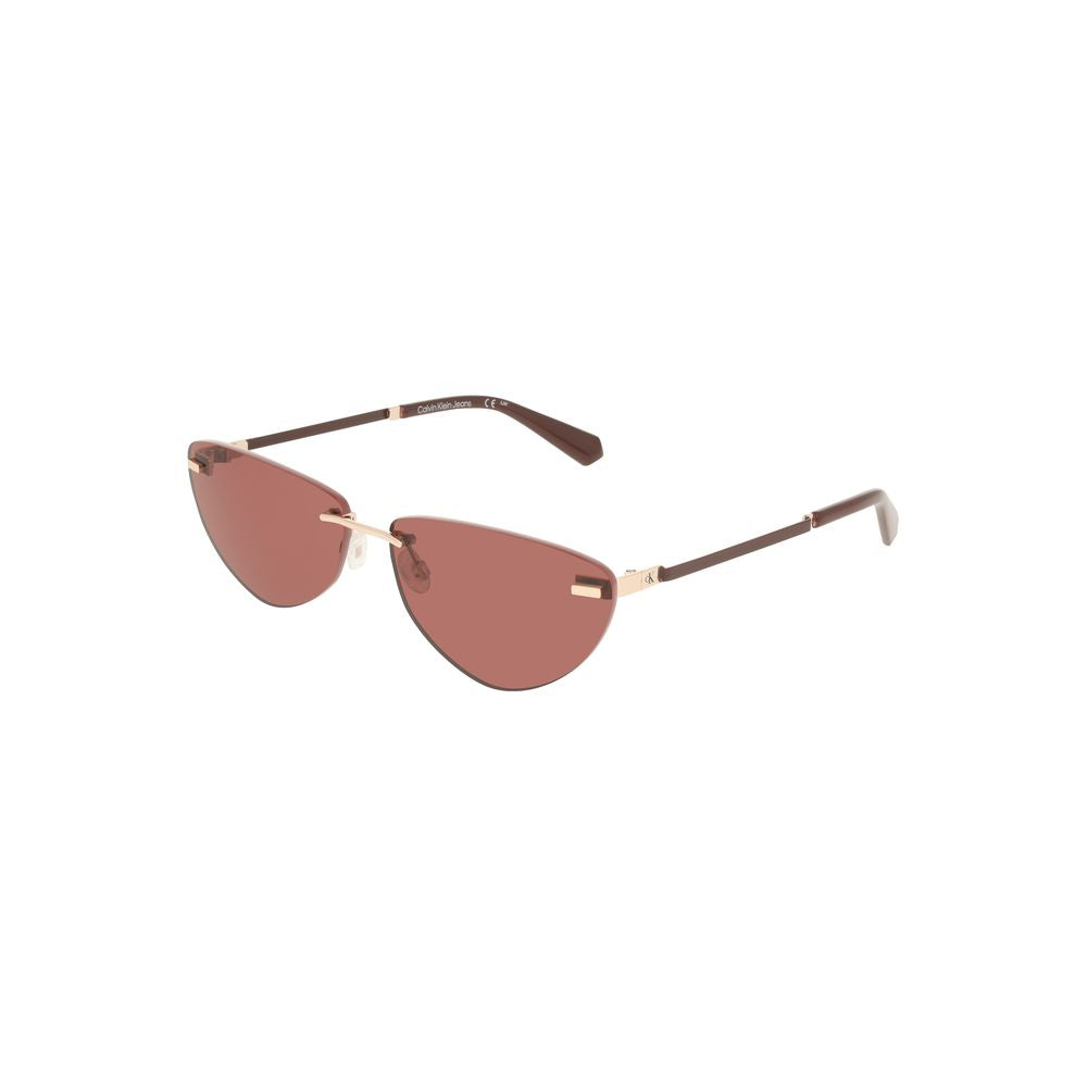Calvin Klein Rosa Metallo Damen-Sonnenbrille