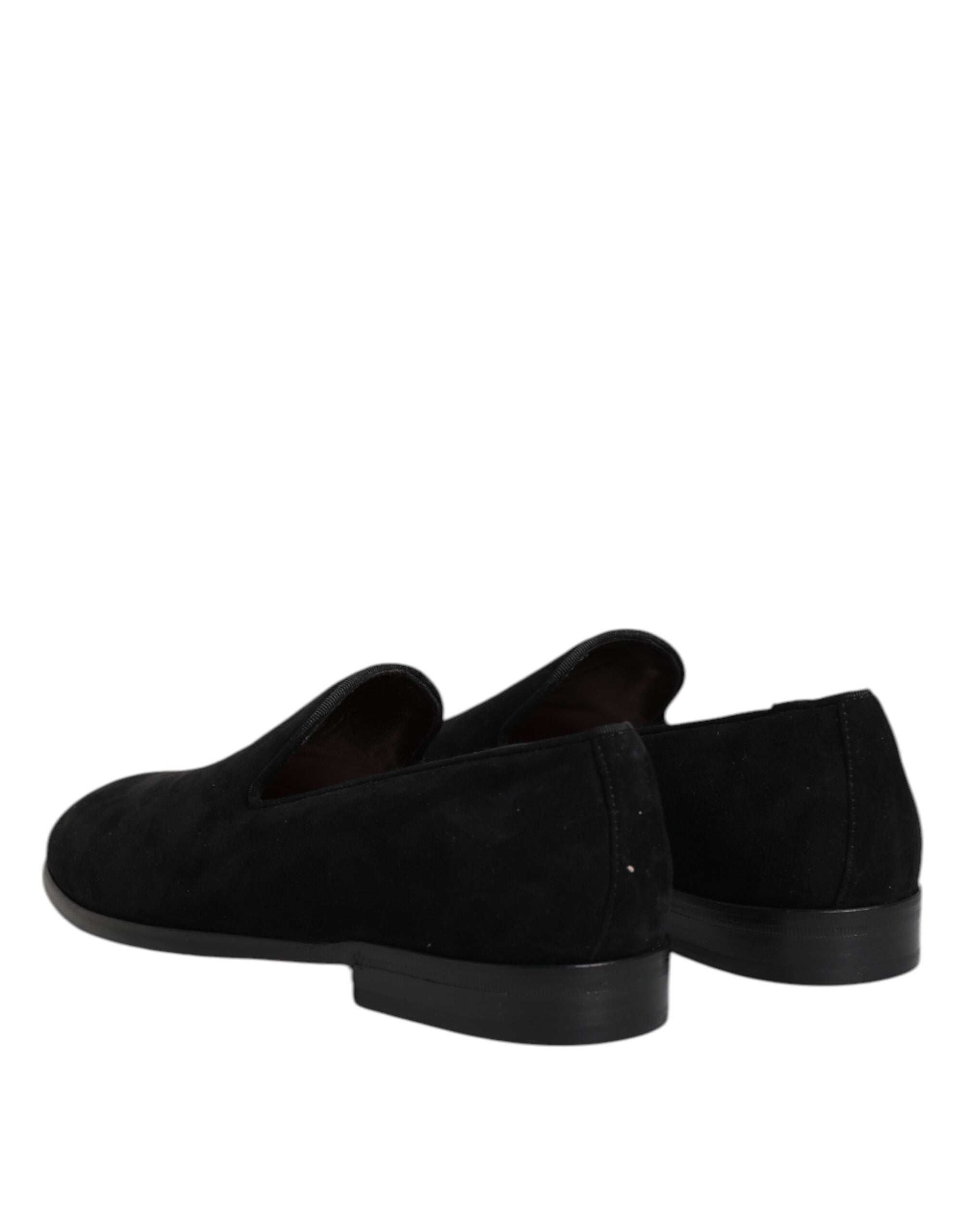 Dolce & Gabbana Black Suede Slip On Loafers Formal Shoes