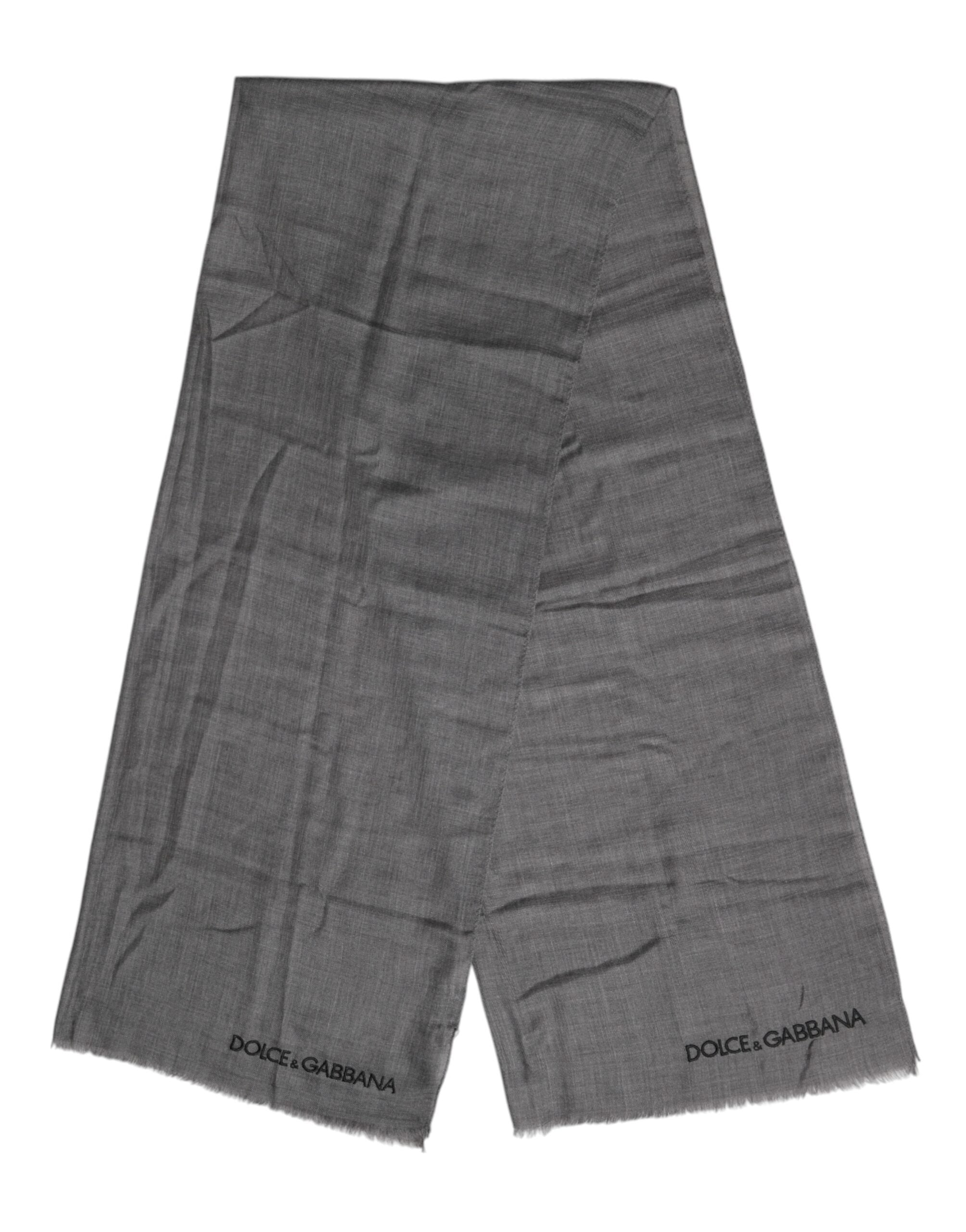 Dolce & Gabbana Tour de cou Logo Imprimé Écharpe Châle Cache-col Gris