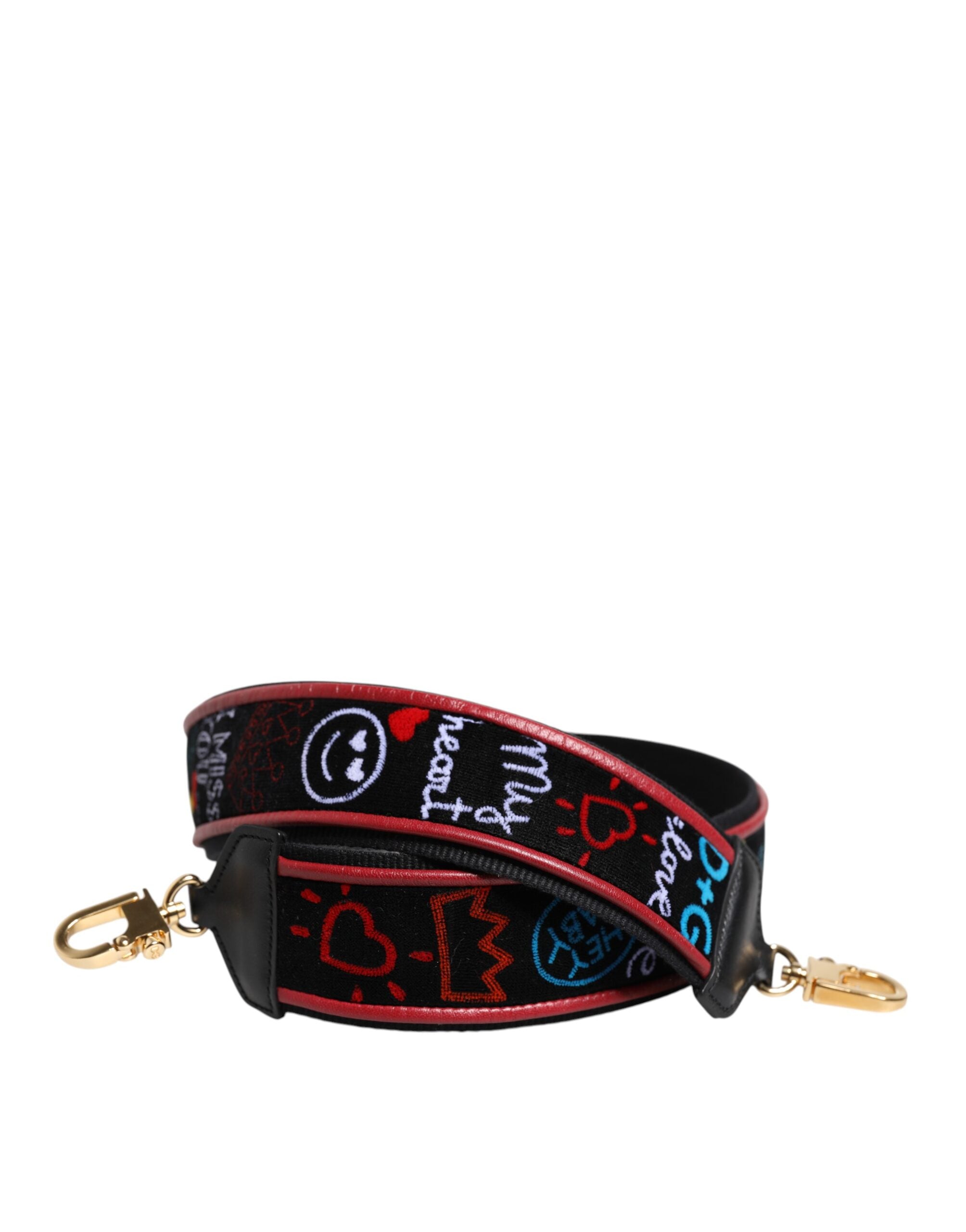 Dolce & Gabbana Bandoulière d'accessoire de sac en coton noir imprimé pour femme