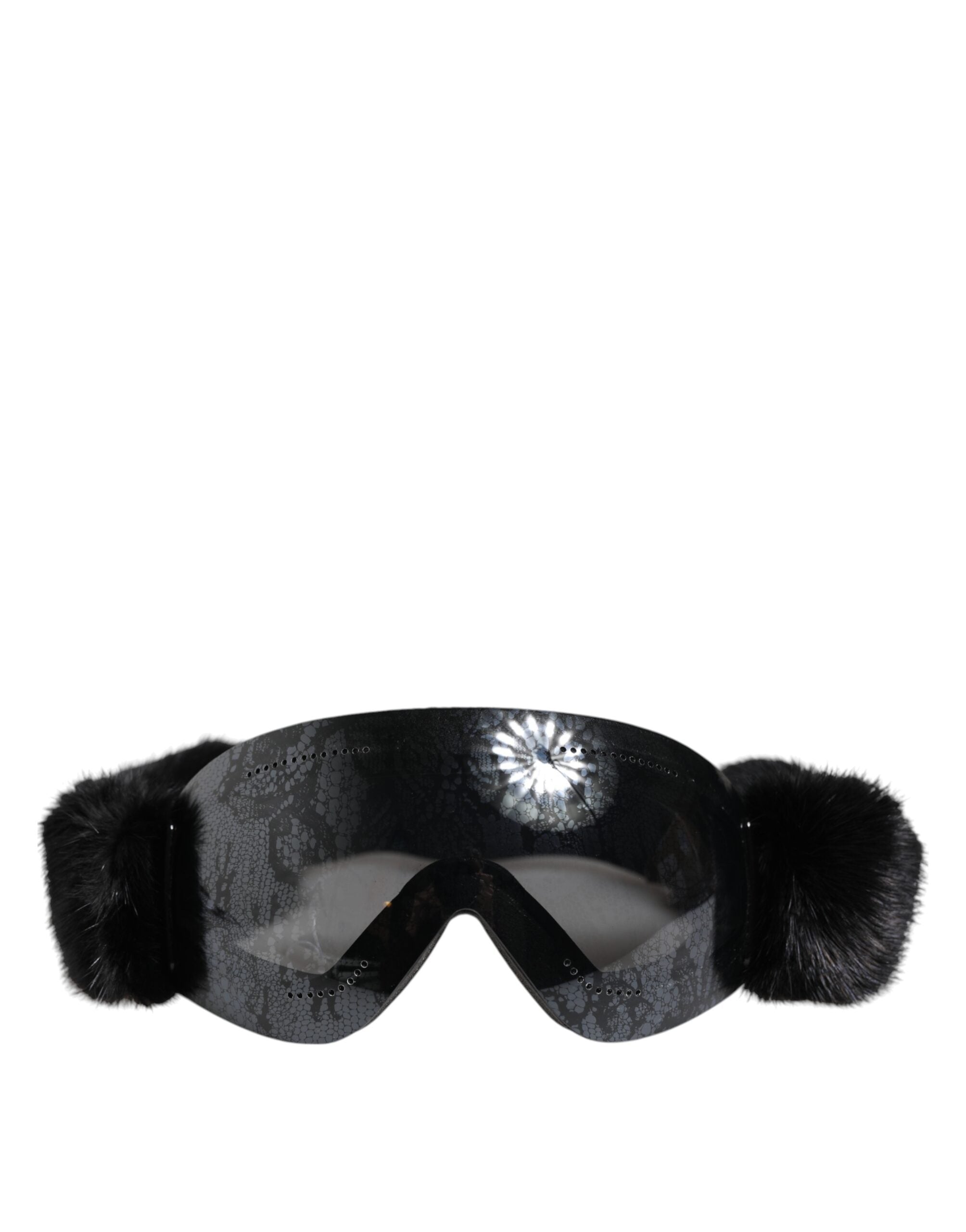 Dolce & Gabbana Black Bi0759 Lace Mirrored Ski Goggles Mask Sunglasses