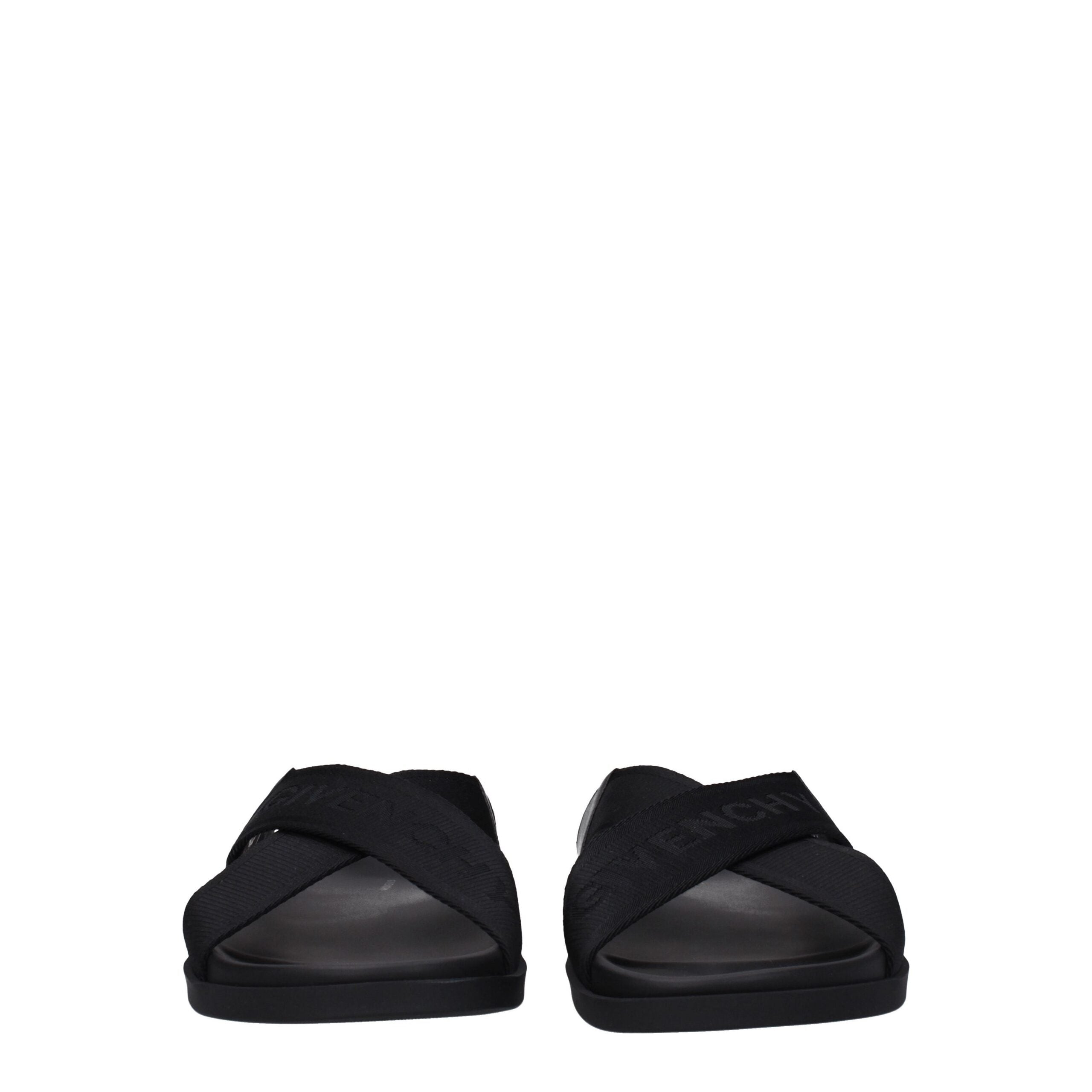 Givenchy Black Fabric Slippers Sandals
