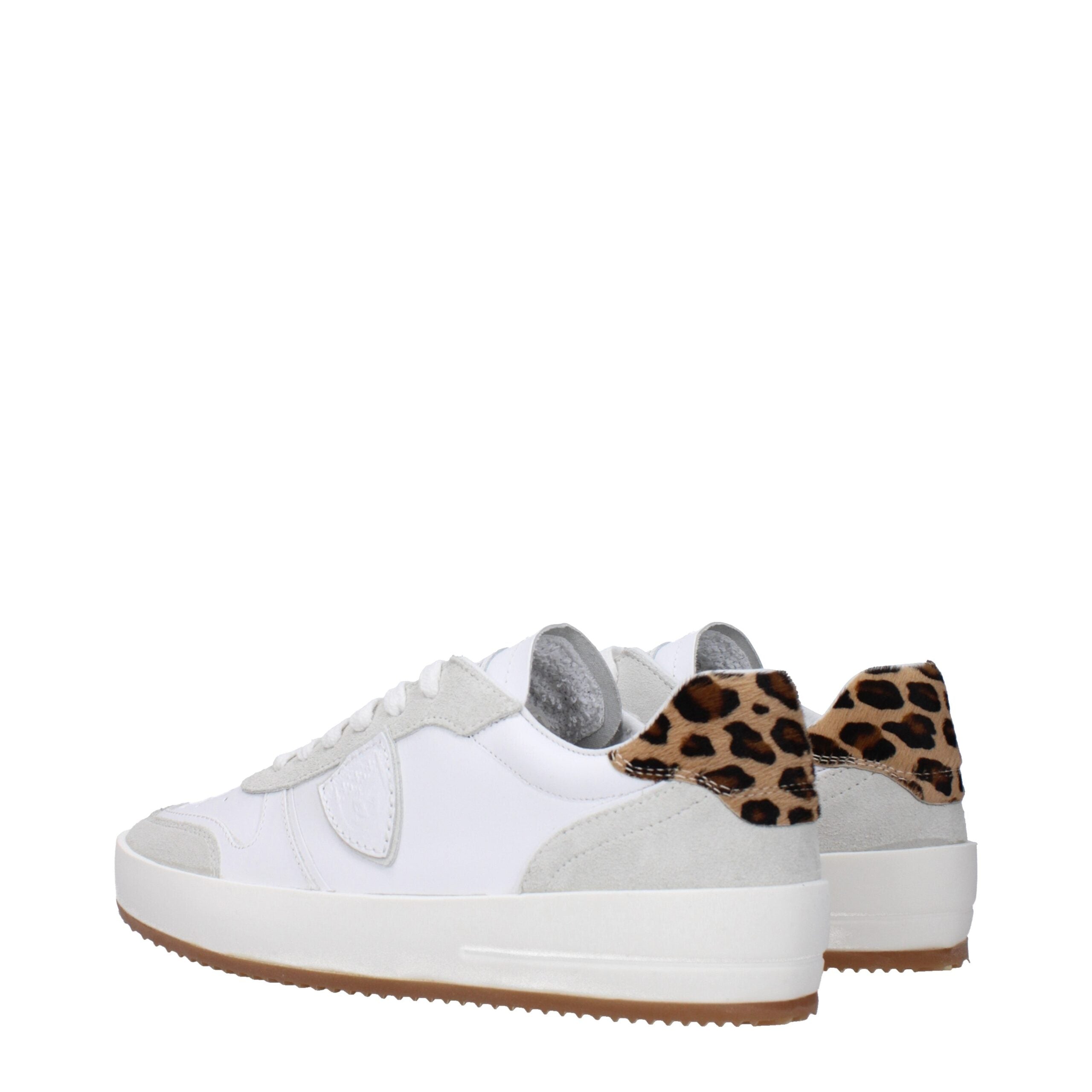 Philippe Model White Leather Low Top Sneakers