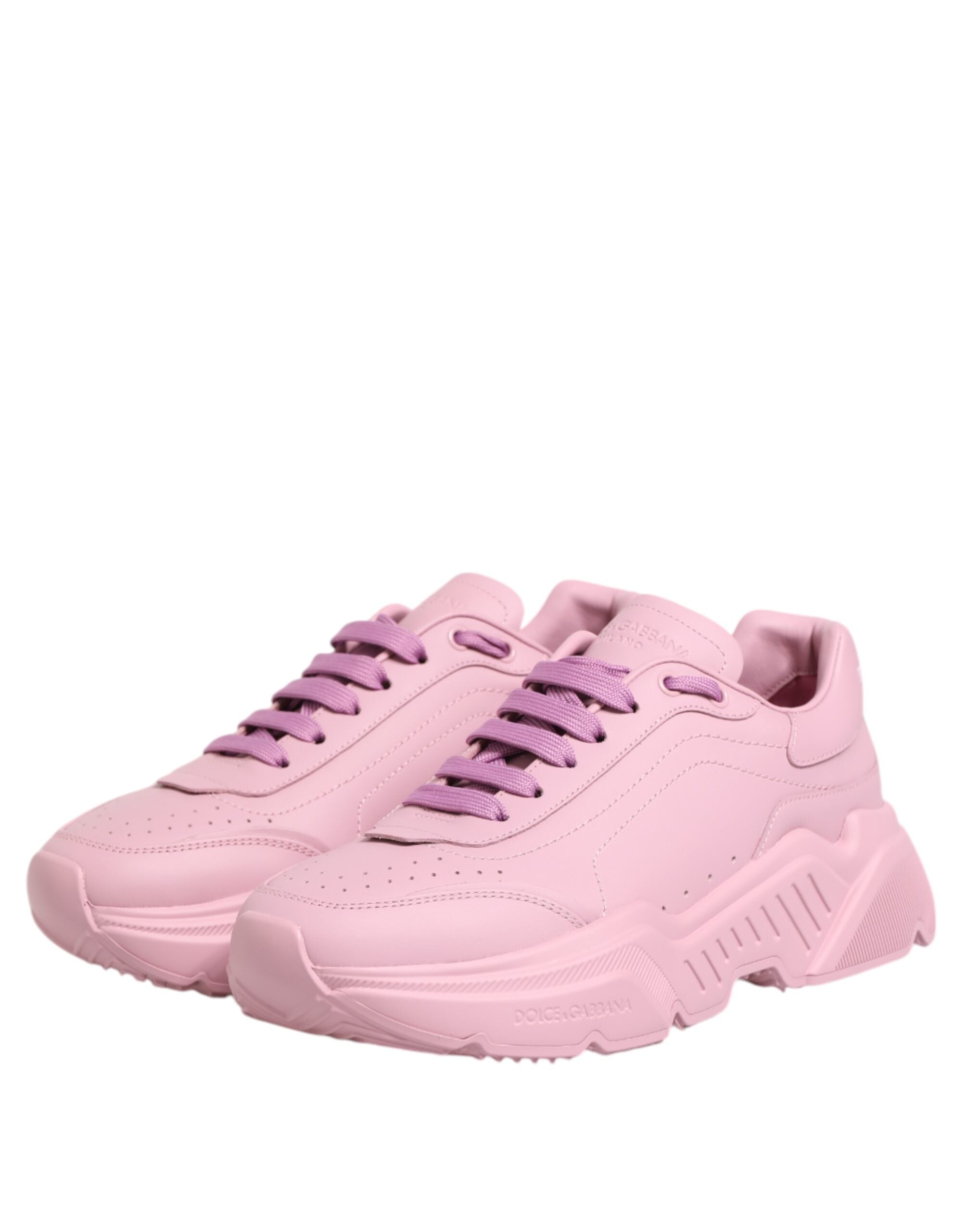 Dolce & Gabbana Pinke Leder Daymaster Low Top Sneakers Schuhe