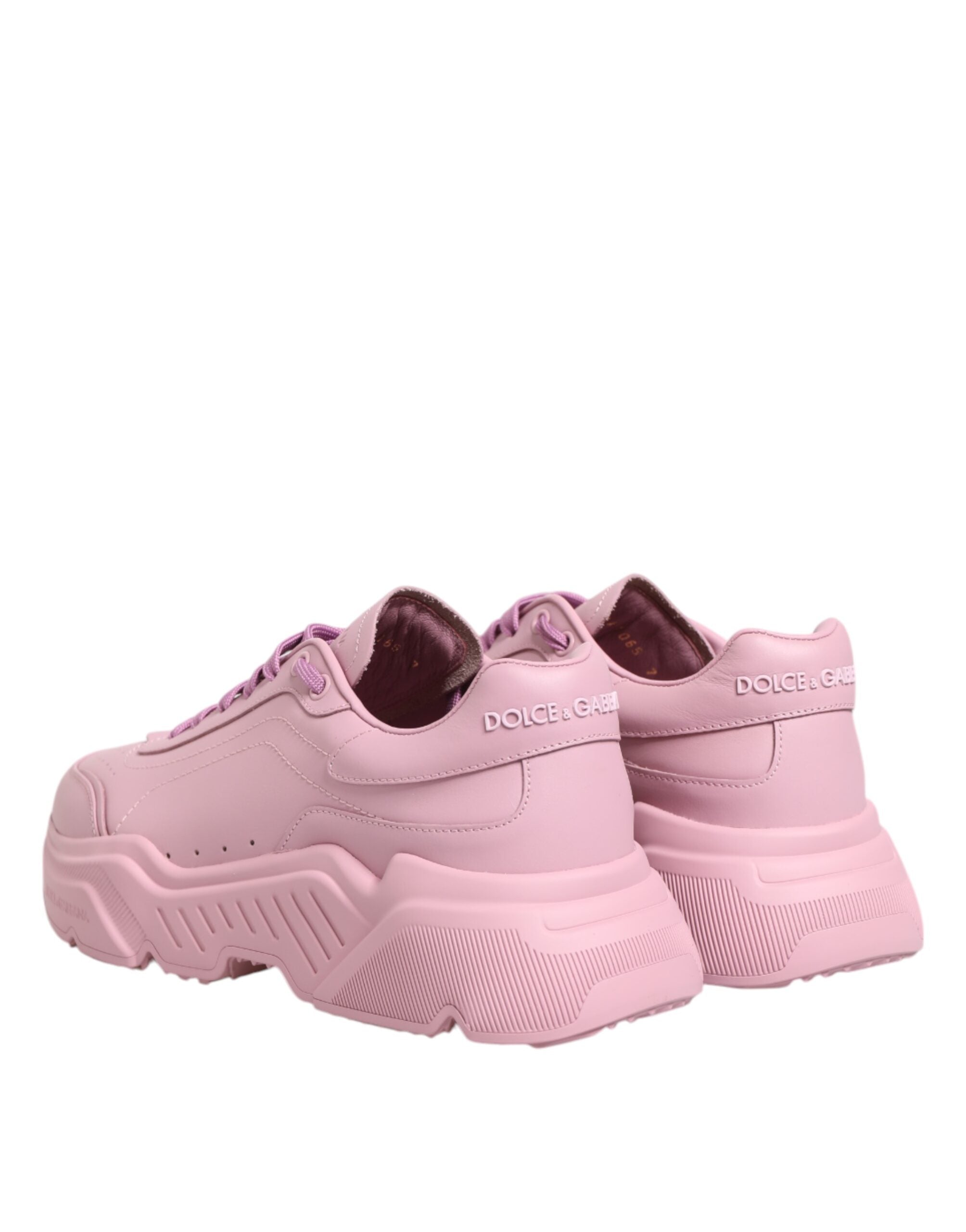 Dolce & Gabbana Pinke Leder Daymaster Low Top Sneakers Schuhe