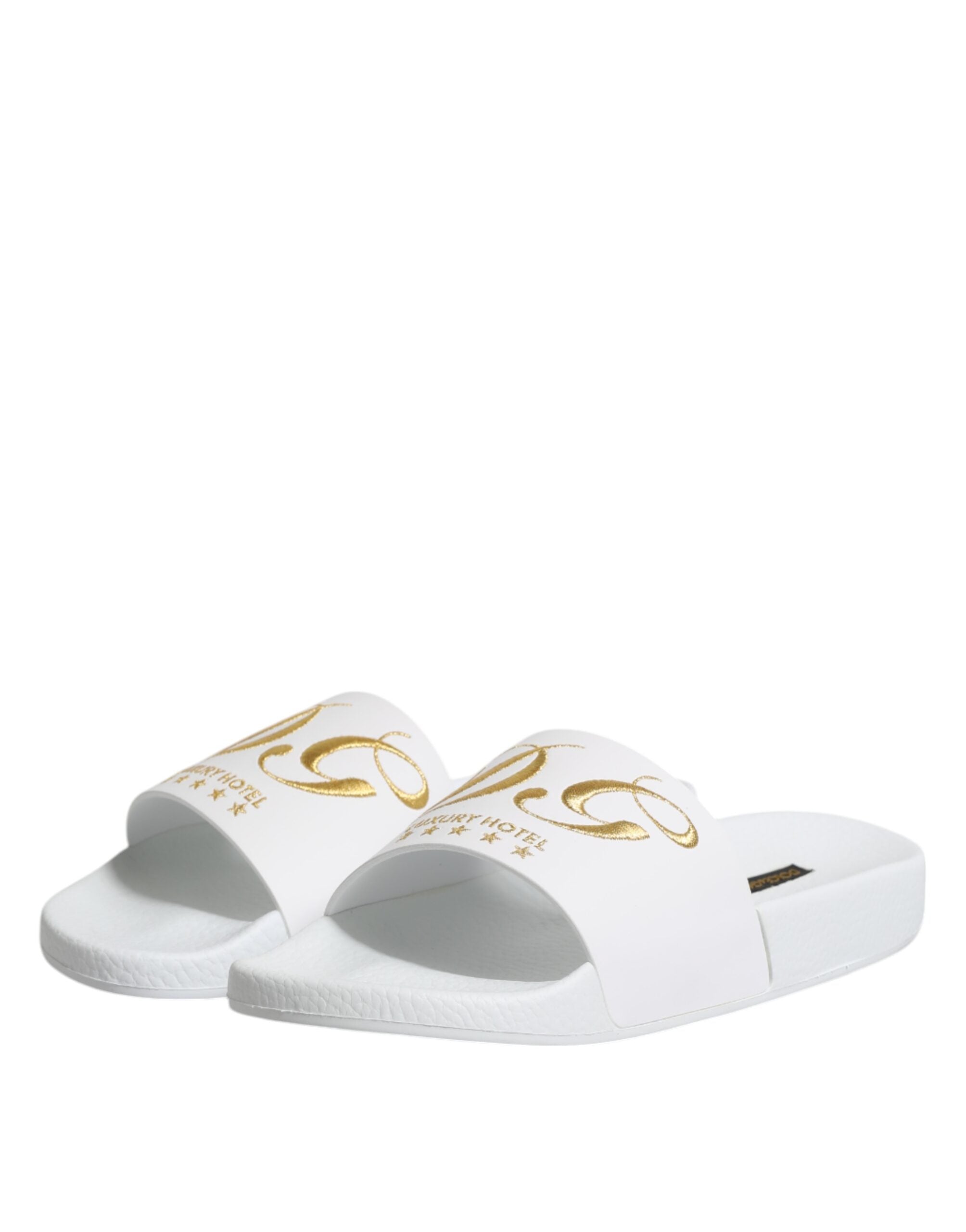 Dolce & Gabbana Sandales à enfiler en cuir blanc Chaussures de plage