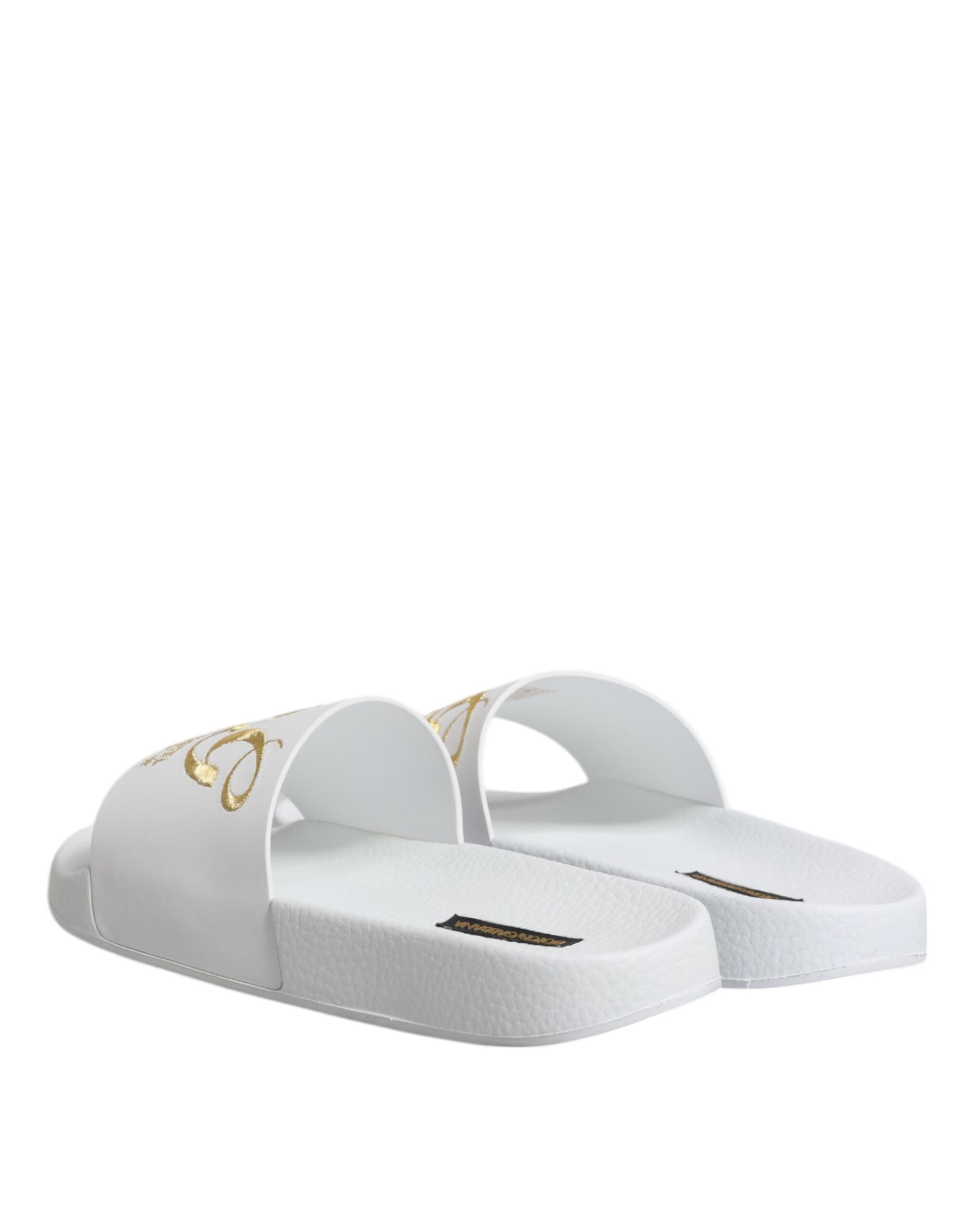 Dolce & Gabbana Sandales à enfiler en cuir blanc Chaussures de plage