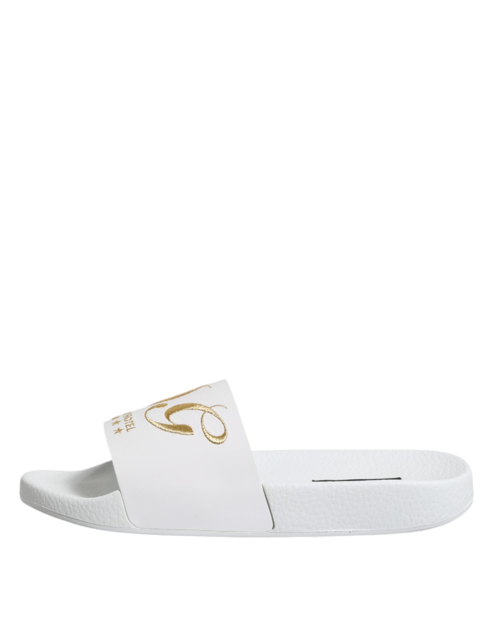 Dolce & Gabbana Sandales à enfiler en cuir blanc Chaussures de plage