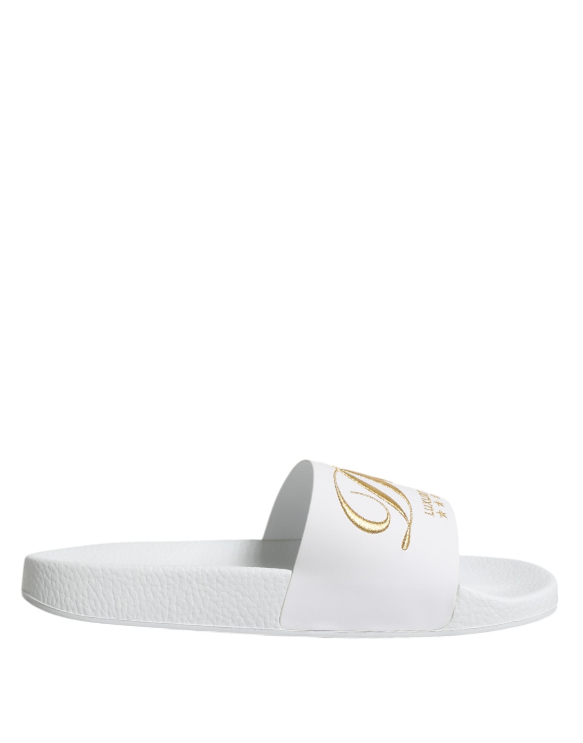 Dolce & Gabbana Sandales à enfiler en cuir blanc Chaussures de plage