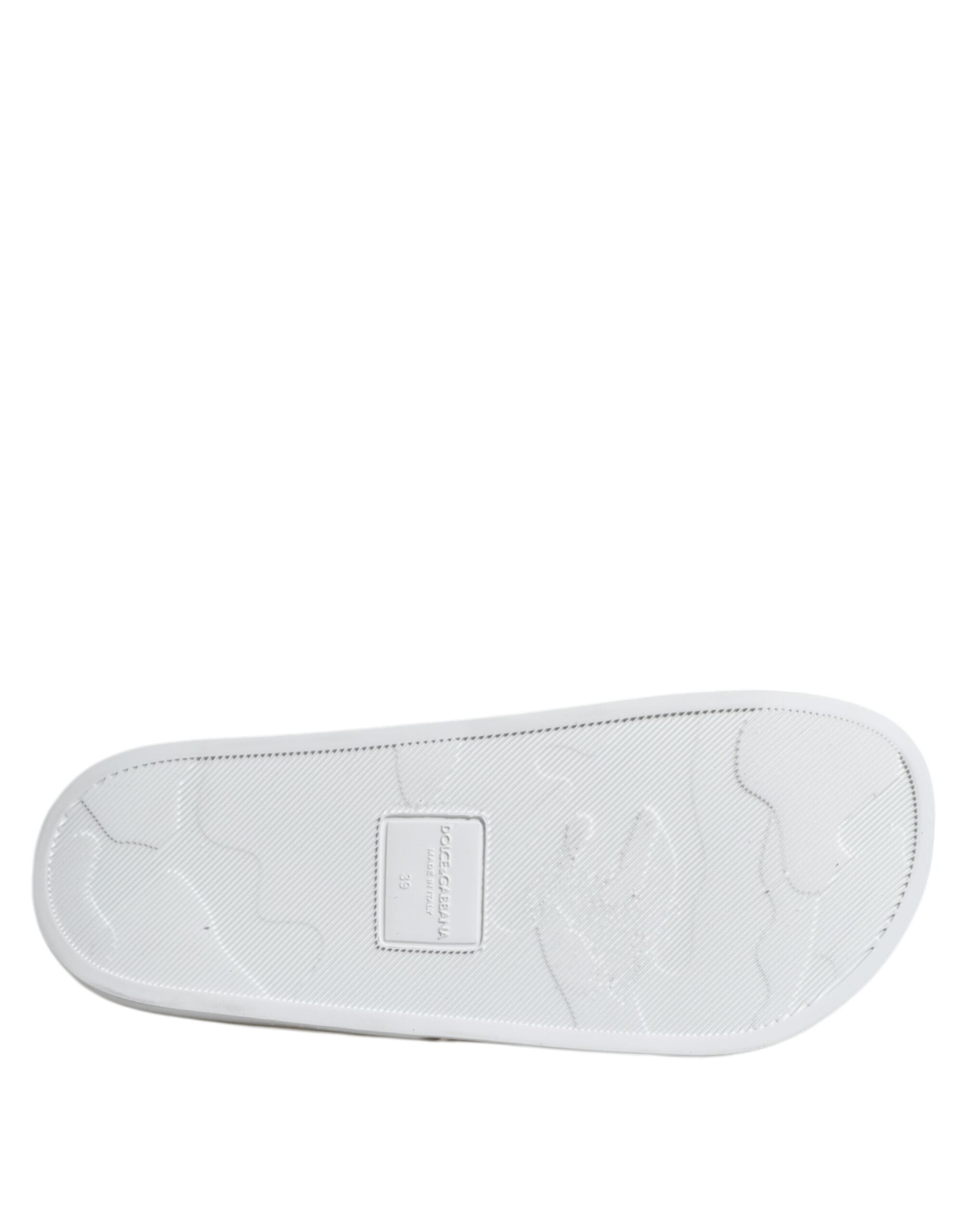 Dolce & Gabbana Sandales à enfiler en cuir blanc Chaussures de plage