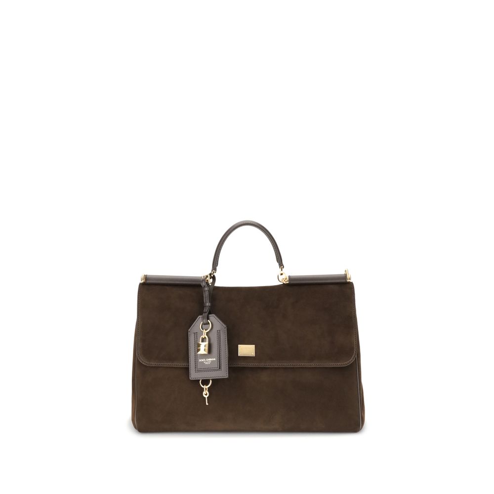 Dolce & Gabbana Brown Calf Leather Bos Taurus Handbag