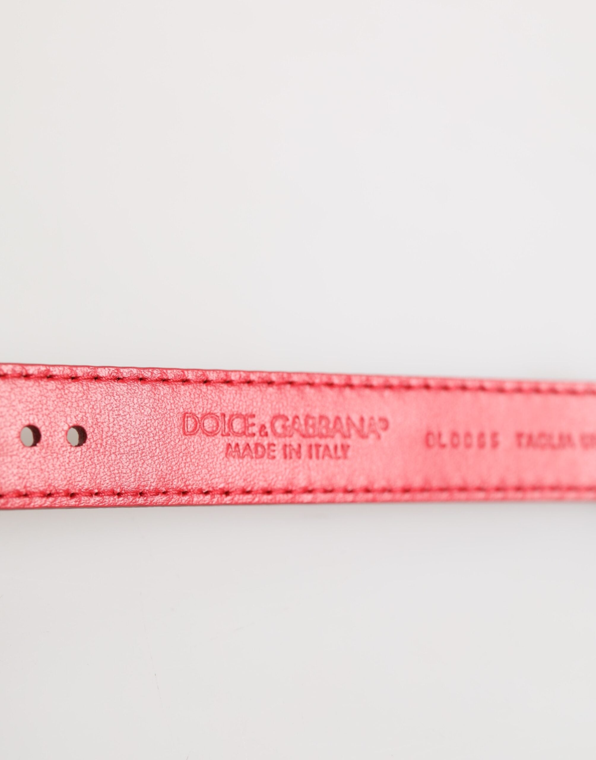 Dolce & Gabbana Red Exotic Leather Gold Tone Metal Buckle Women Armband