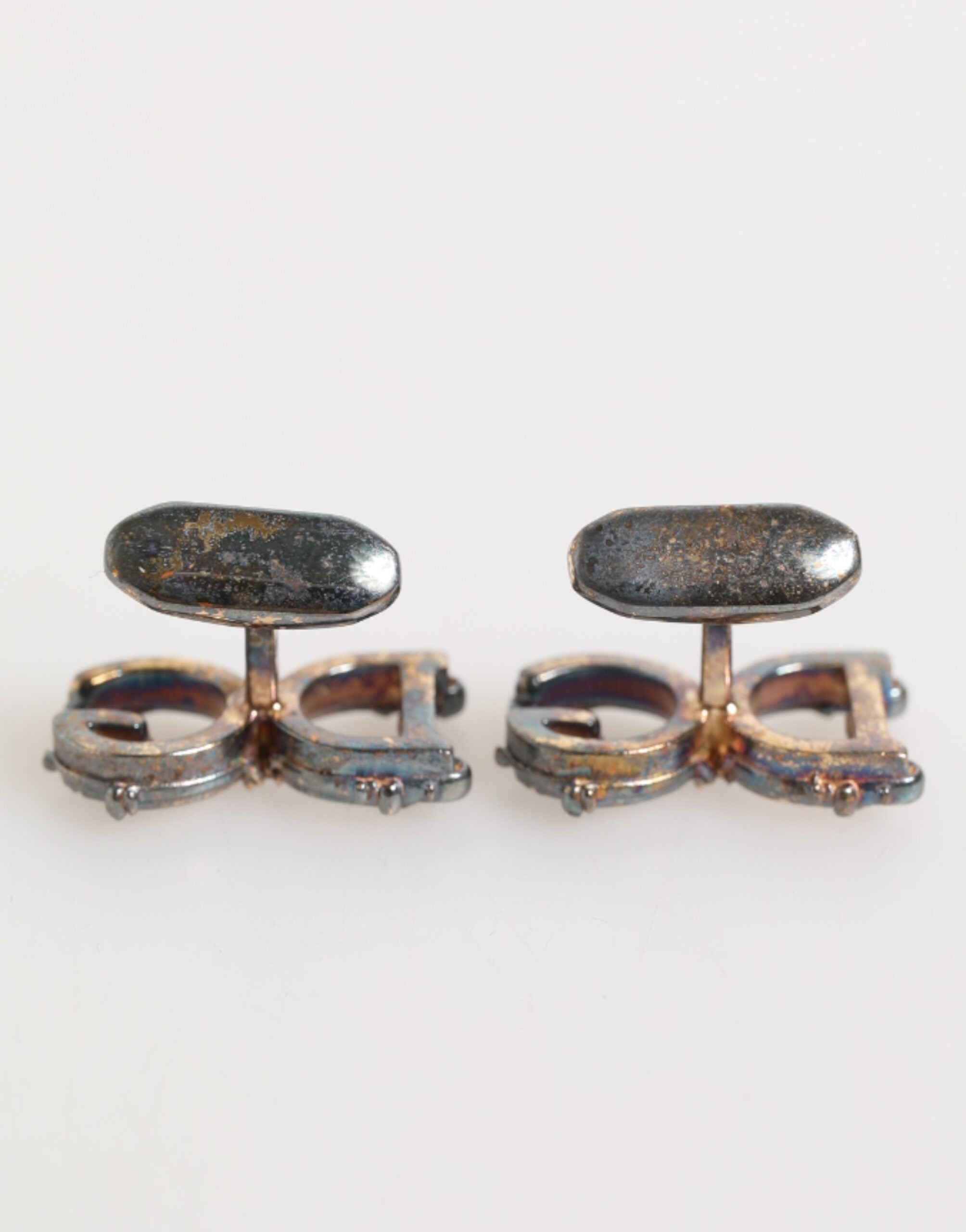 Dolce & Gabbana Gold Tone 925 Sterling Silver DG Logo Accessory Cufflink