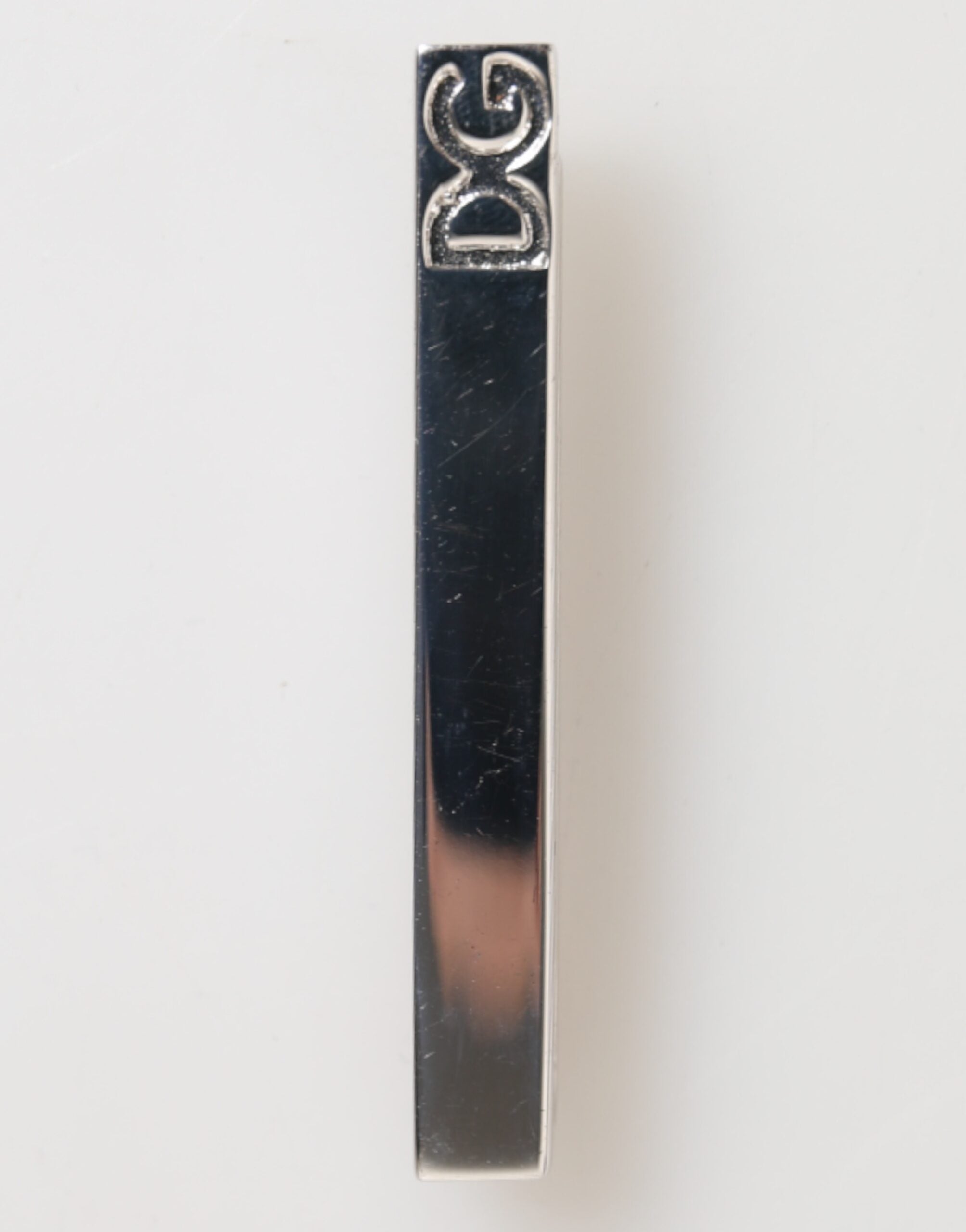 Dolce & Gabbana Silver Tone Brass Logo Branded Men Accessory Tie Clip Bar