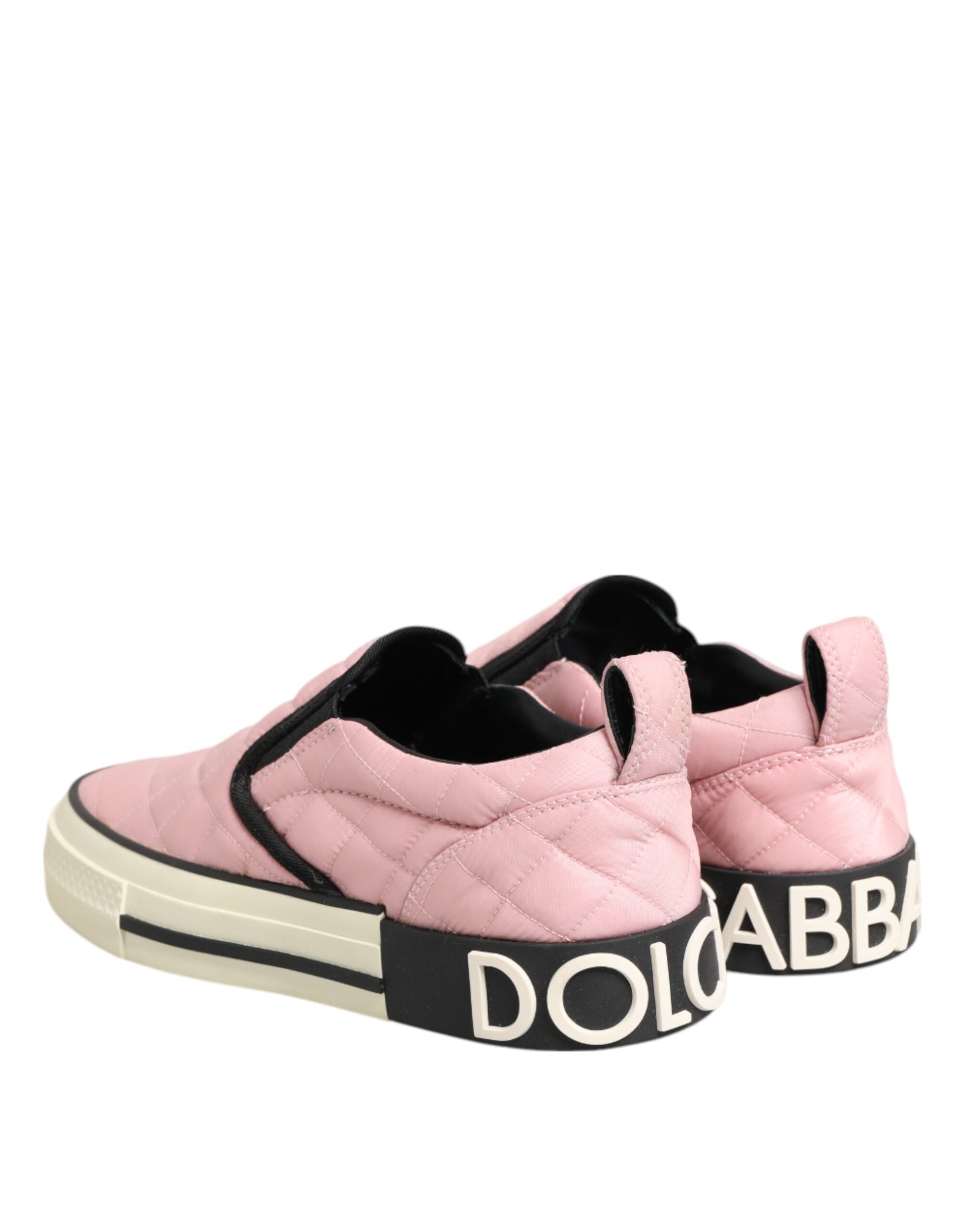 Dolce & Gabbana Pink gesteppte Nylon Slip-On Sneaker