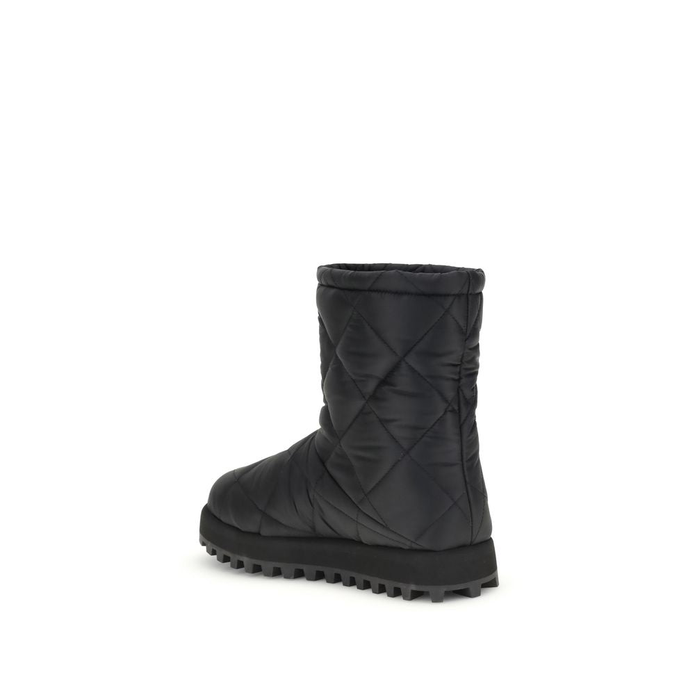 Dolce & Gabbana Black Polyamide Flat Boots