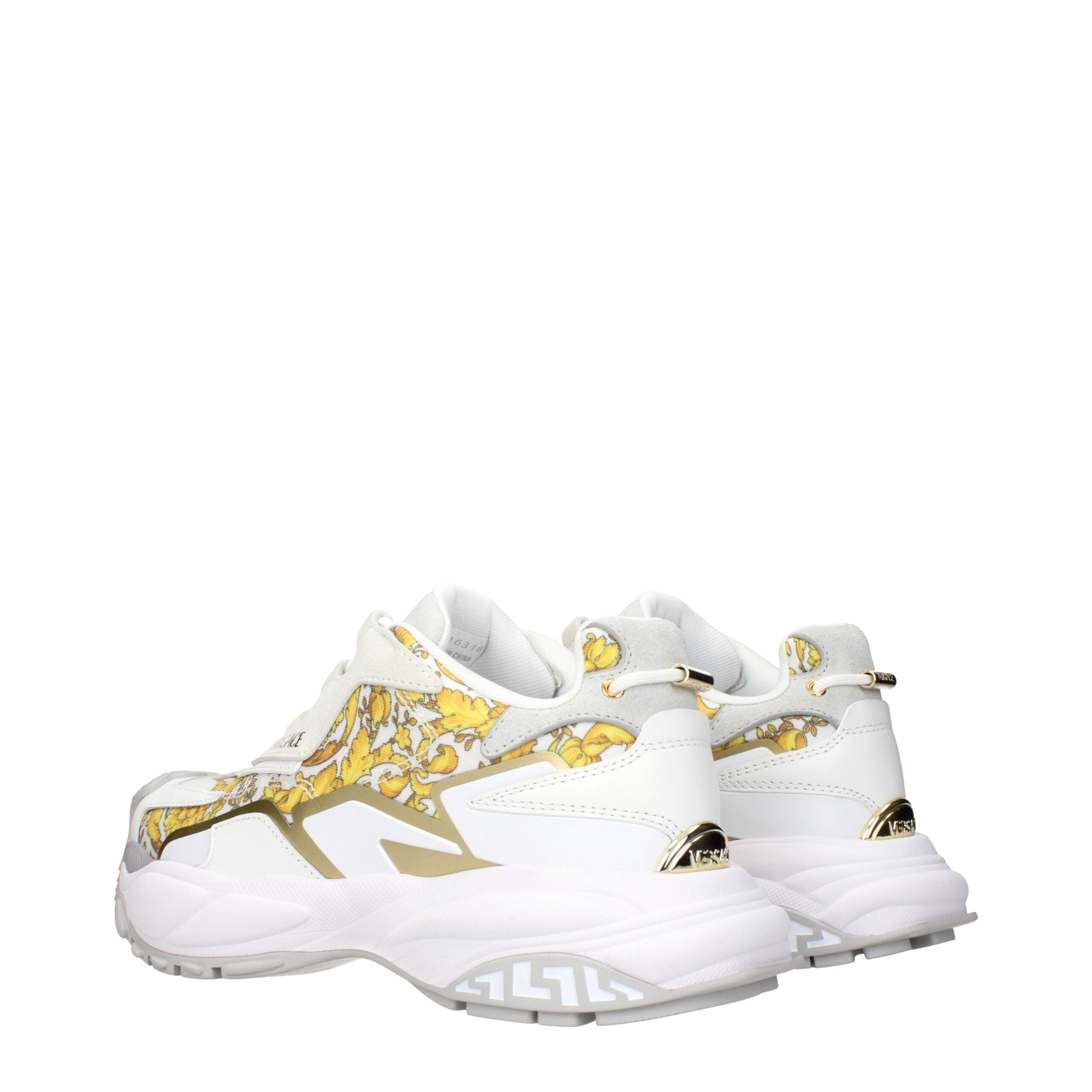 Versace Gold Fabric Low Top Sneakers