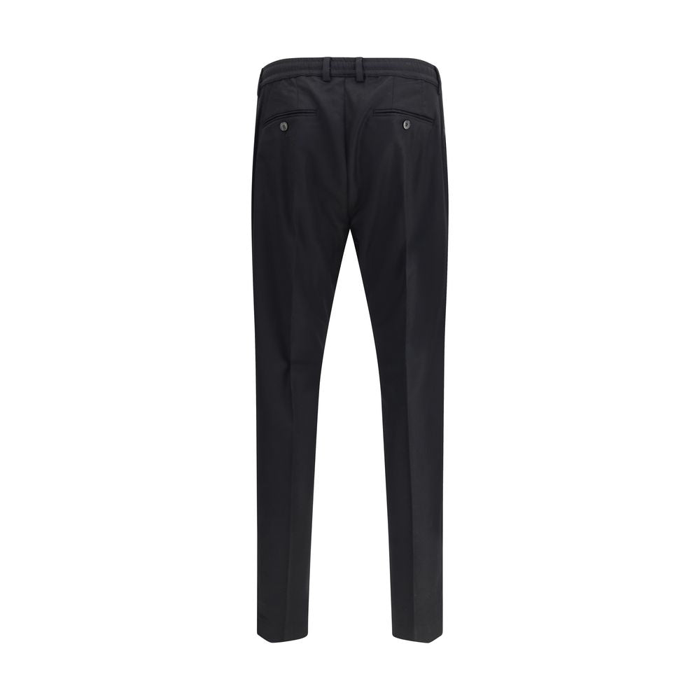 Cruna Black Fleece Wool Dress Pants