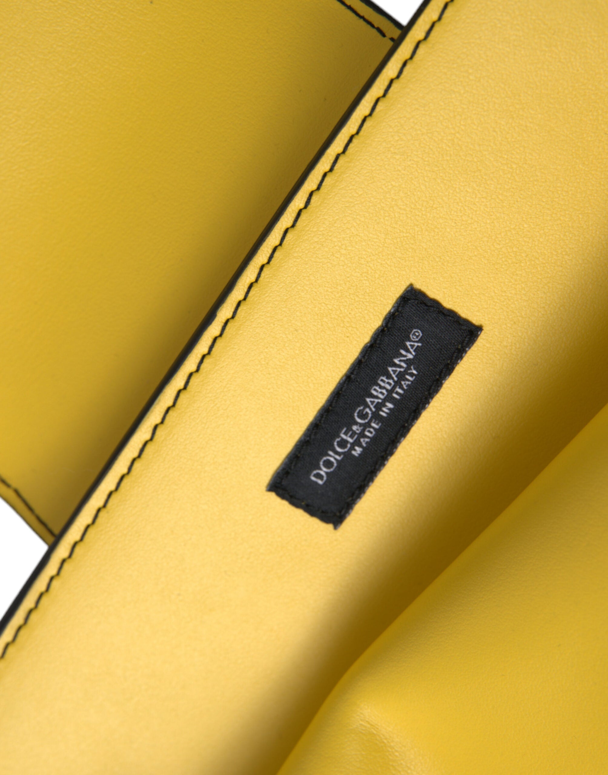 Dolce & Gabbana Gelb Glattleder DG Logo Clutch Umhängetasche