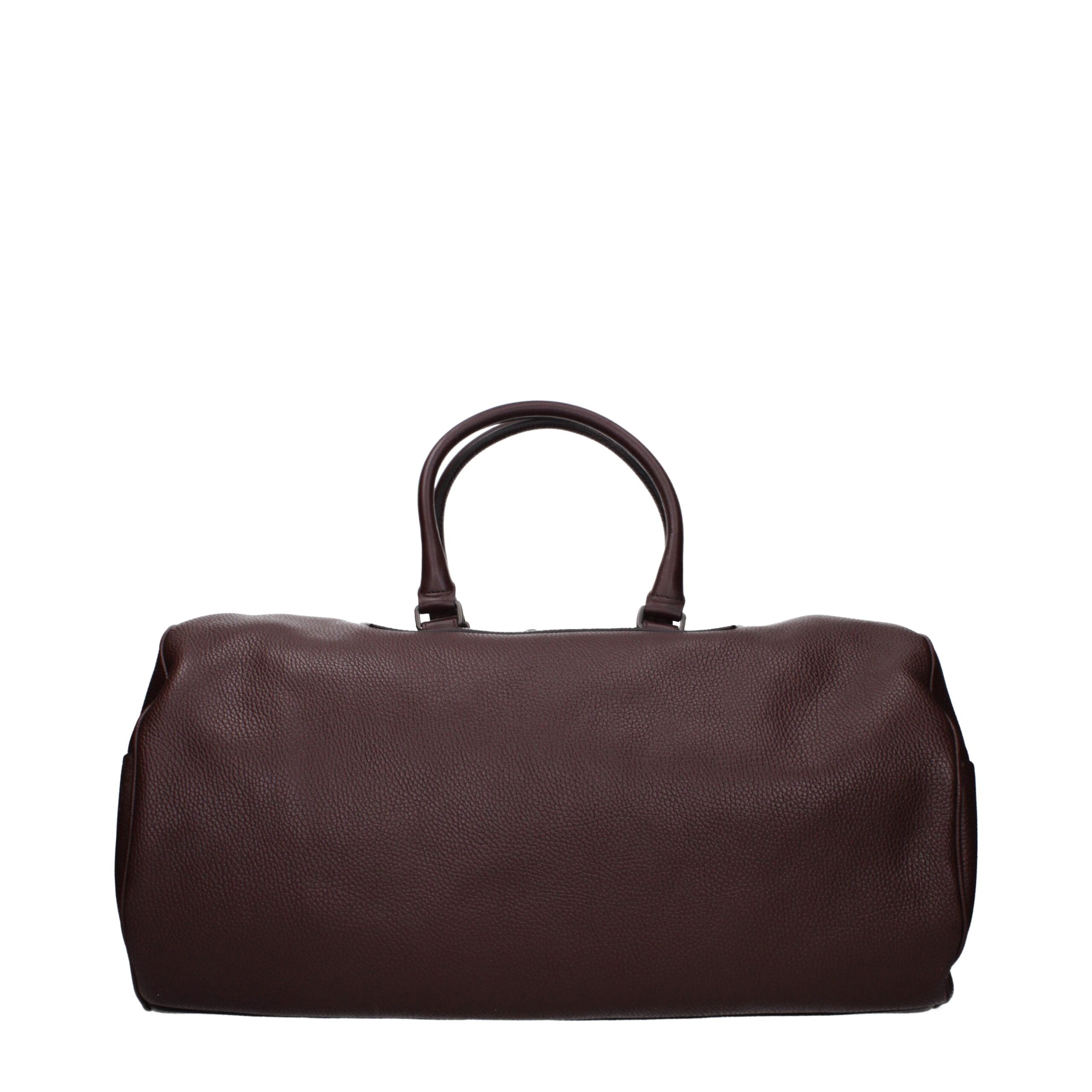 Pineider Brown Leather Luggage And Travel