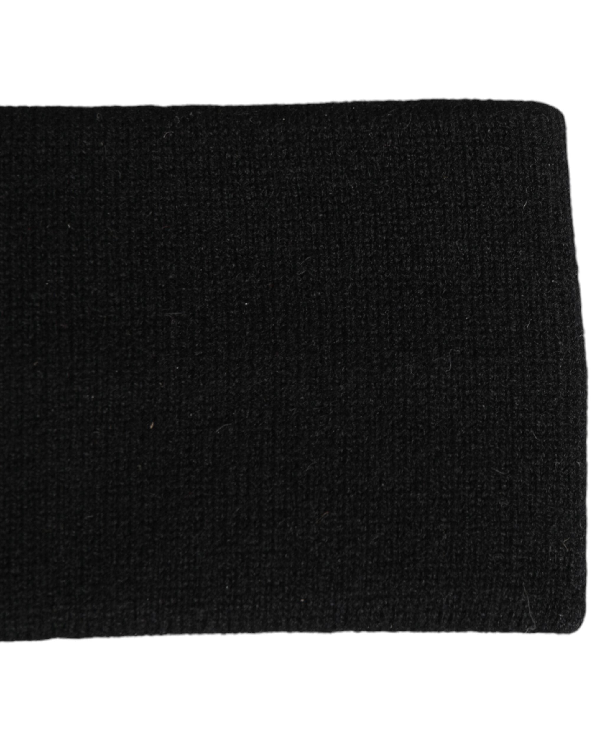 Dolce & Gabbana Black Cashmere Headband Knitted Cap One Size Men Hat